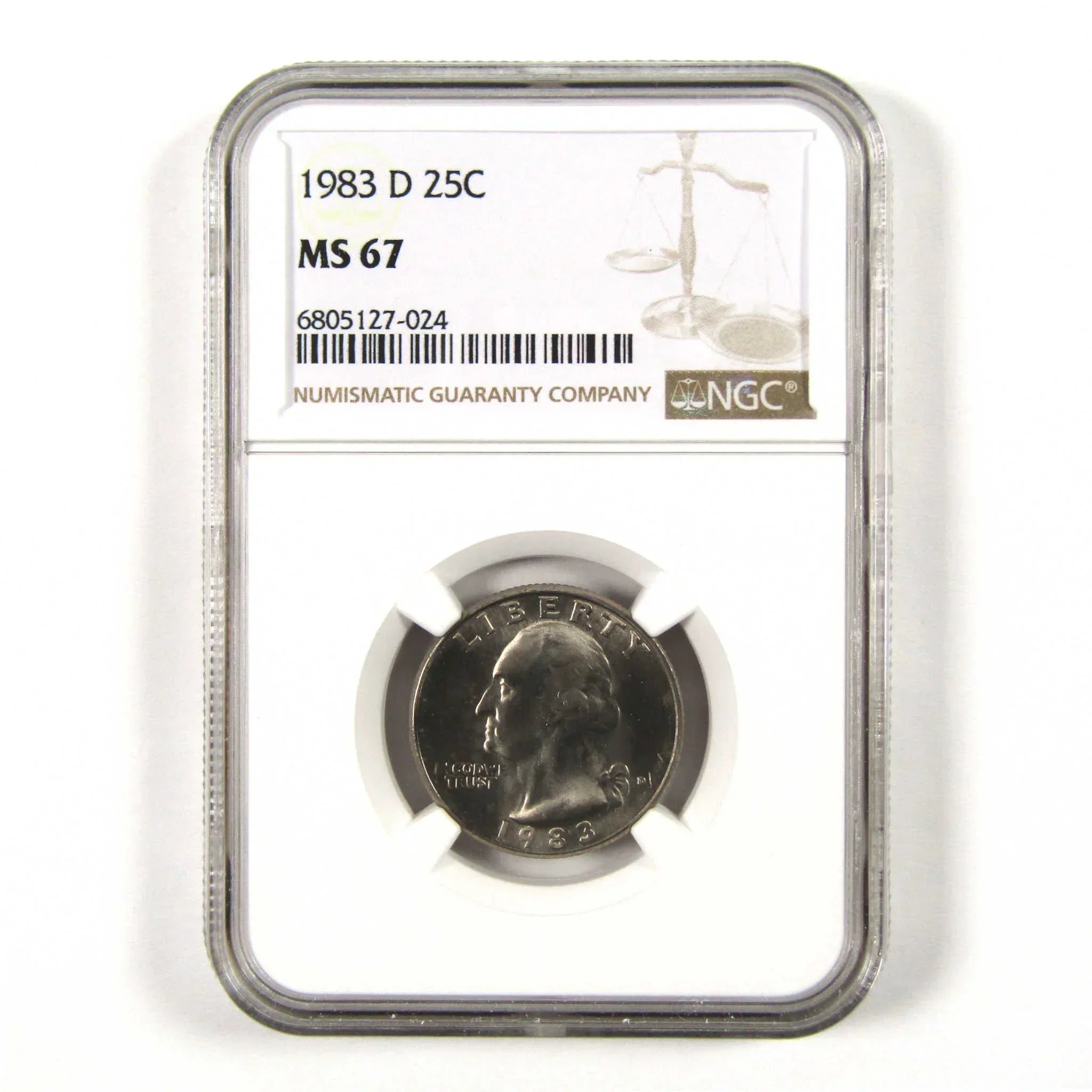 1983 D Washington Quarter MS 67 NGC Clad 25c Uncirculated SKU:I9569