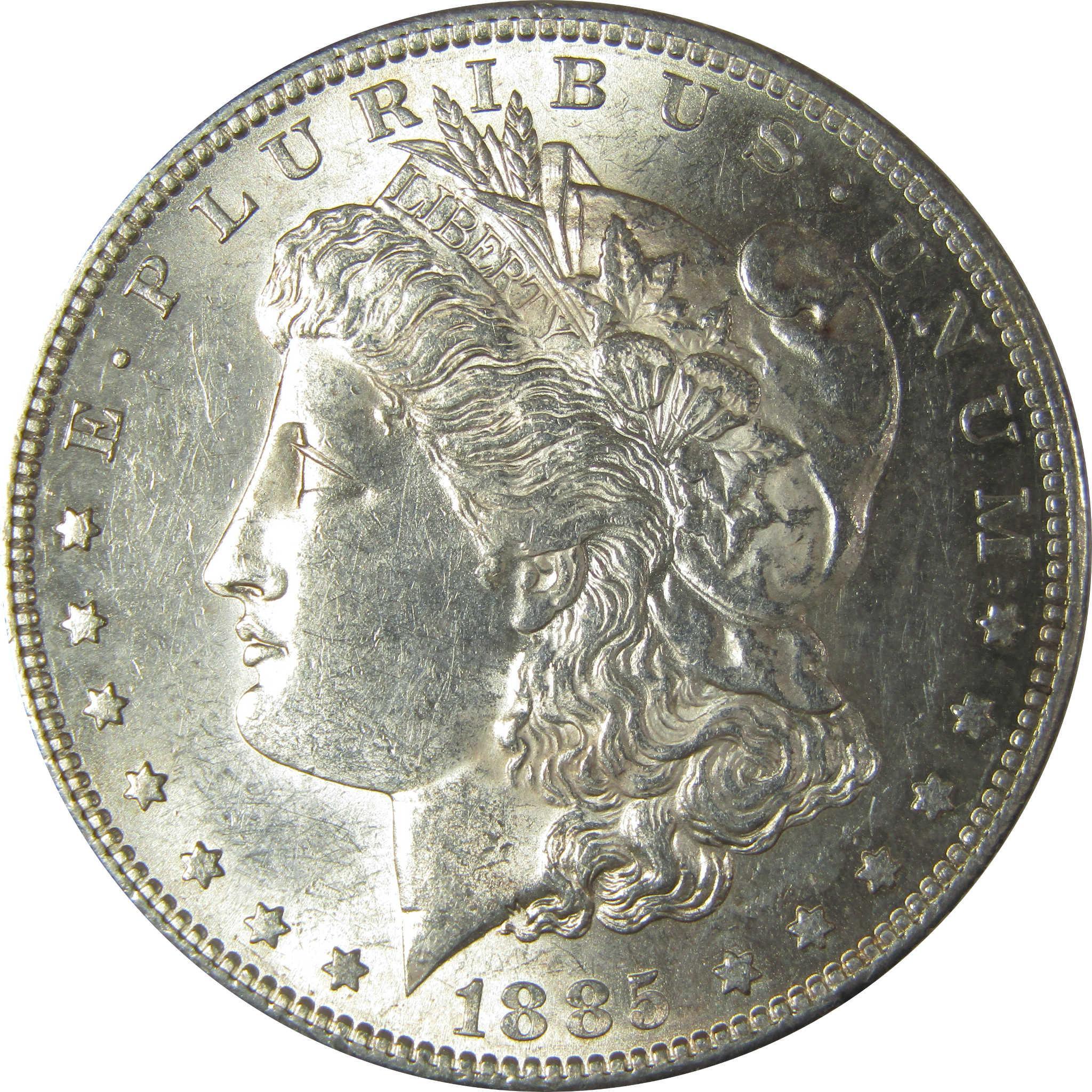 1885 S Morgan Dollar Borderline Uncirculated Silver $1 Coin SKU:I22545 - Morgan coin - Morgan silver dollar - Morgan silver dollar for sale - Profile Coins & Collectibles