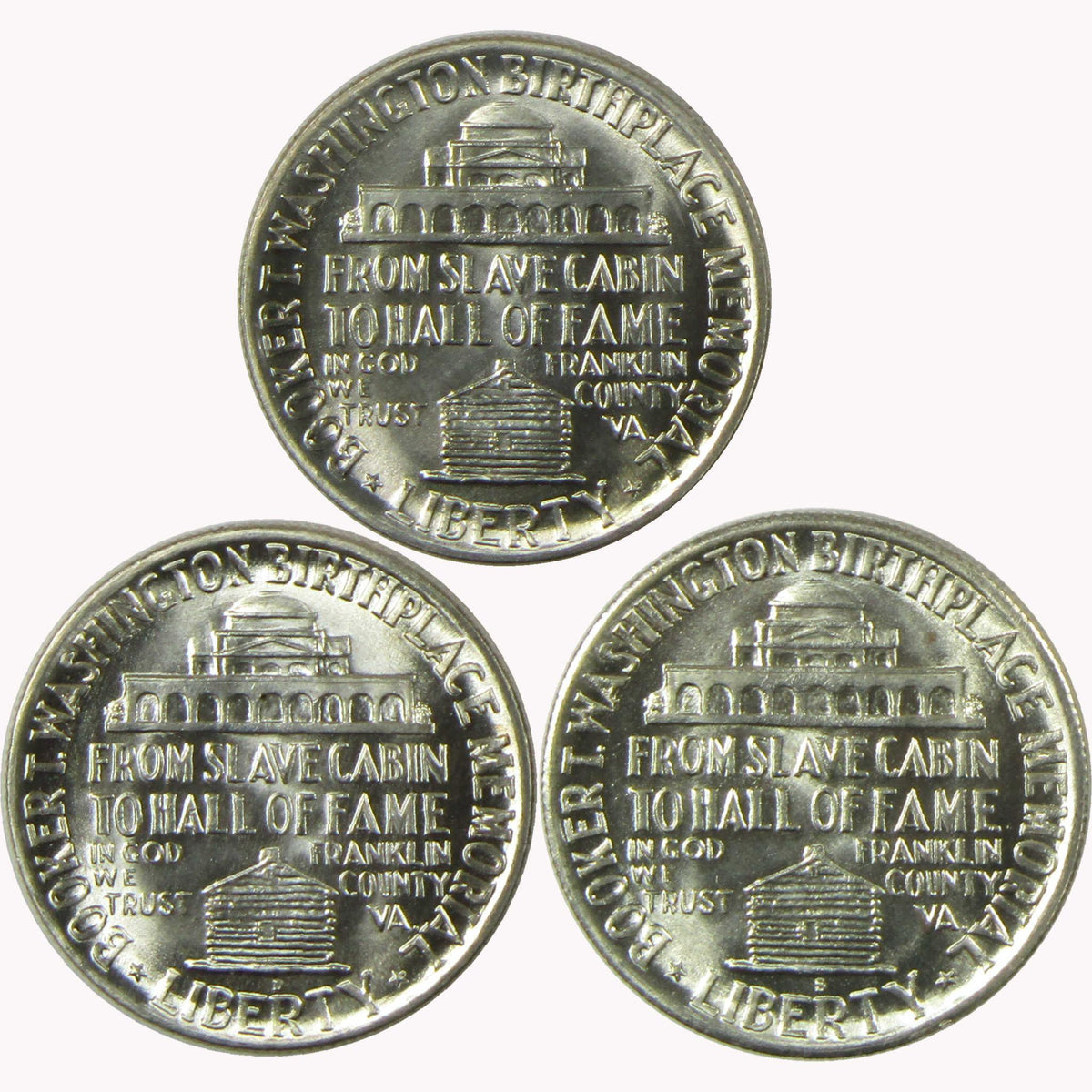 1949 PDS Booker T Washington 50C 3 Coin All Mint Set Very Choice Unc
