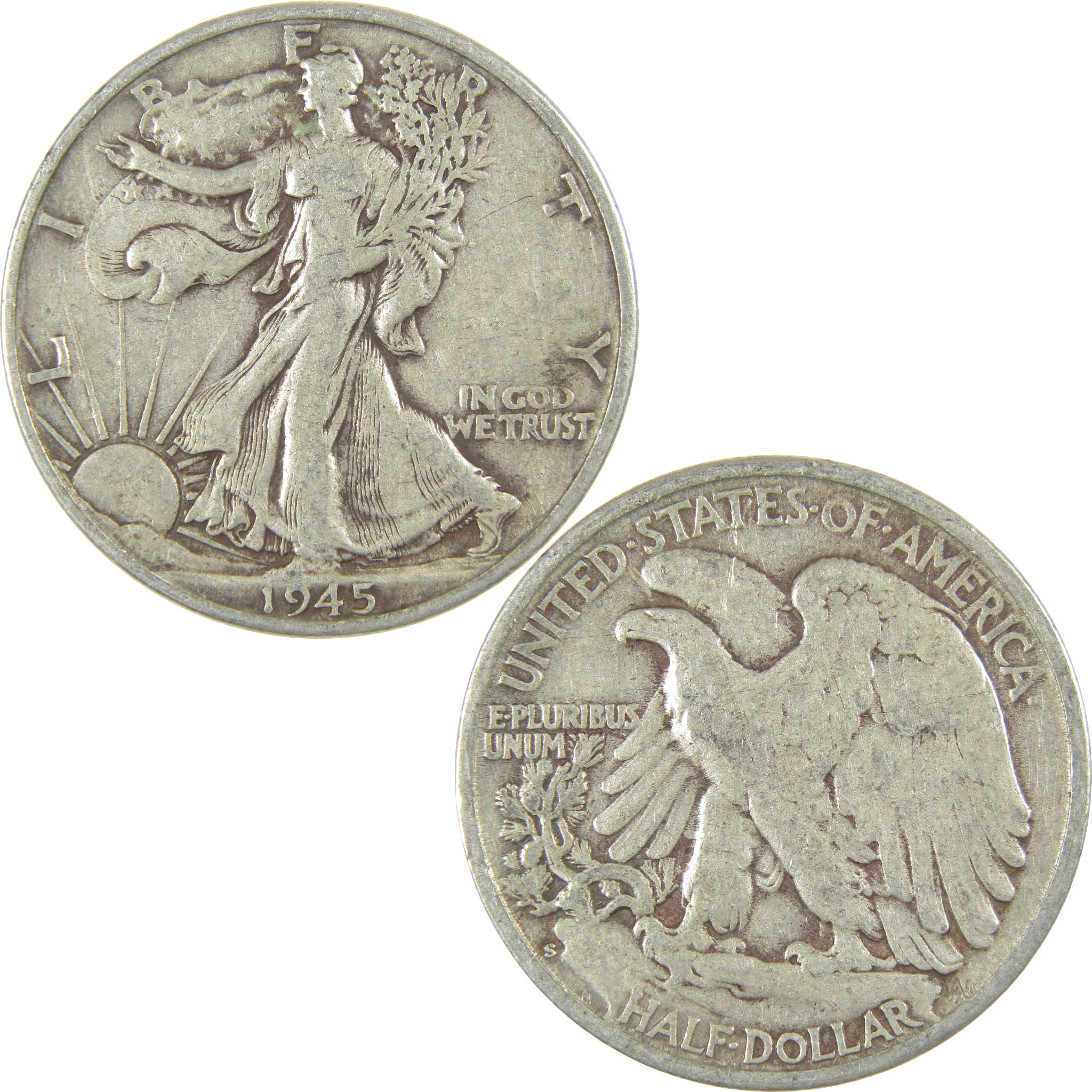 1945 S Liberty Walking Half Dollar XF EF Extremely Fine Silver