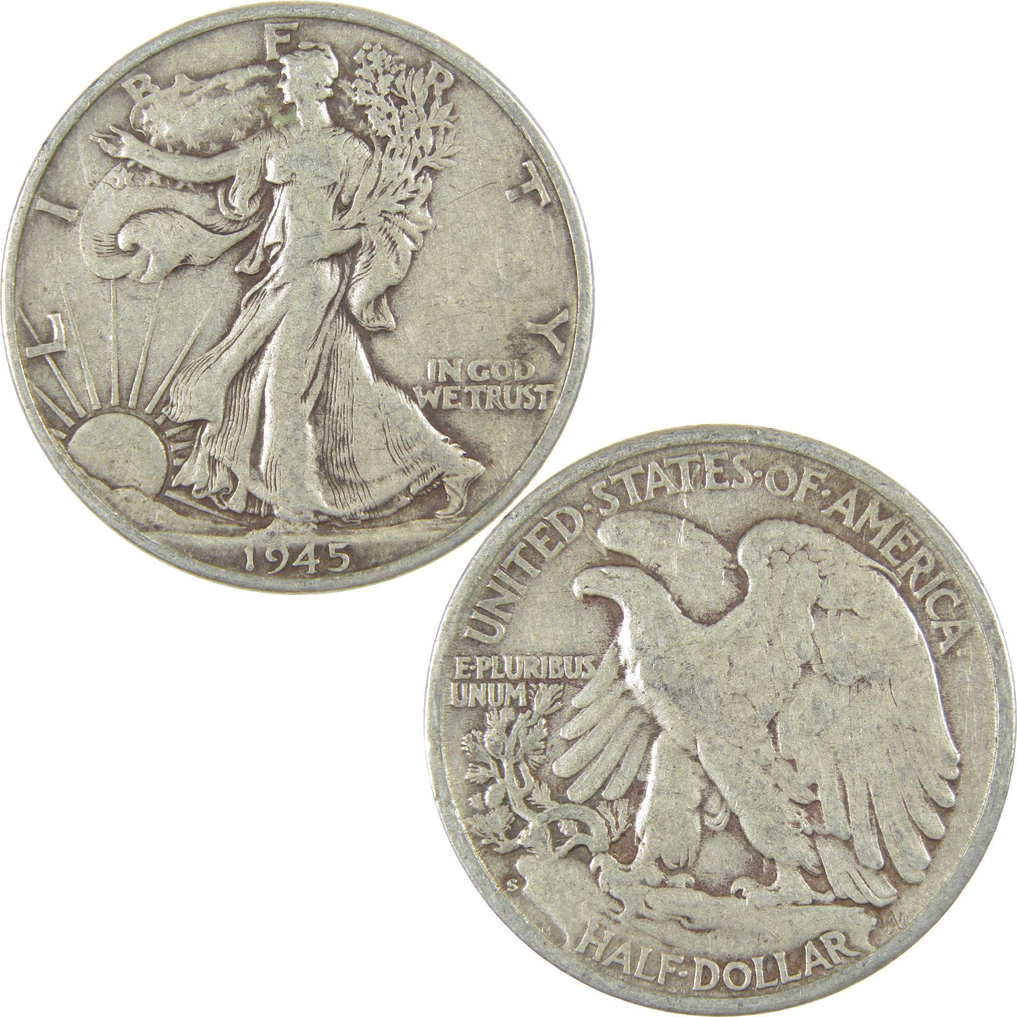 1945 S Liberty Walking Half Dollar XF EF Extremely Fine Silver