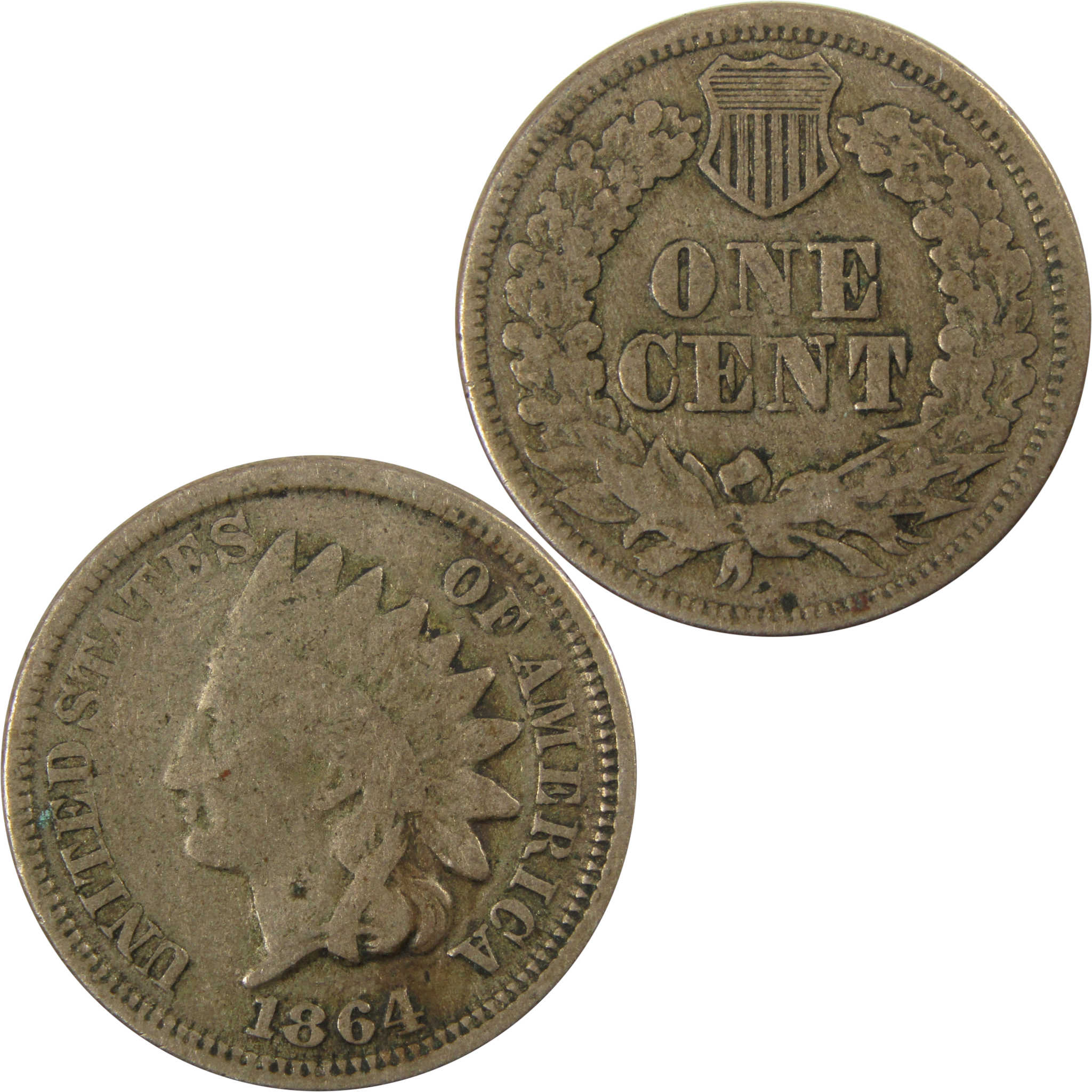 1864 Indian Head Copper-Nickel Cent G Good Details Penny SKU:CP1124