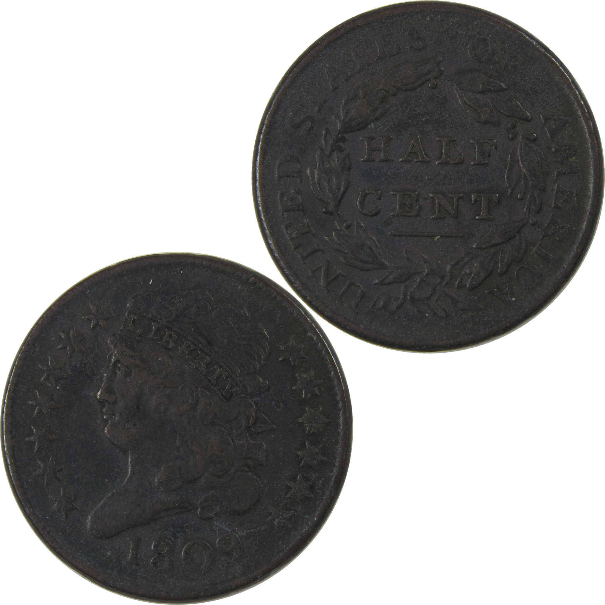 1809 Classic Head Half Cent VF Very Fine Copper SKU:I23838