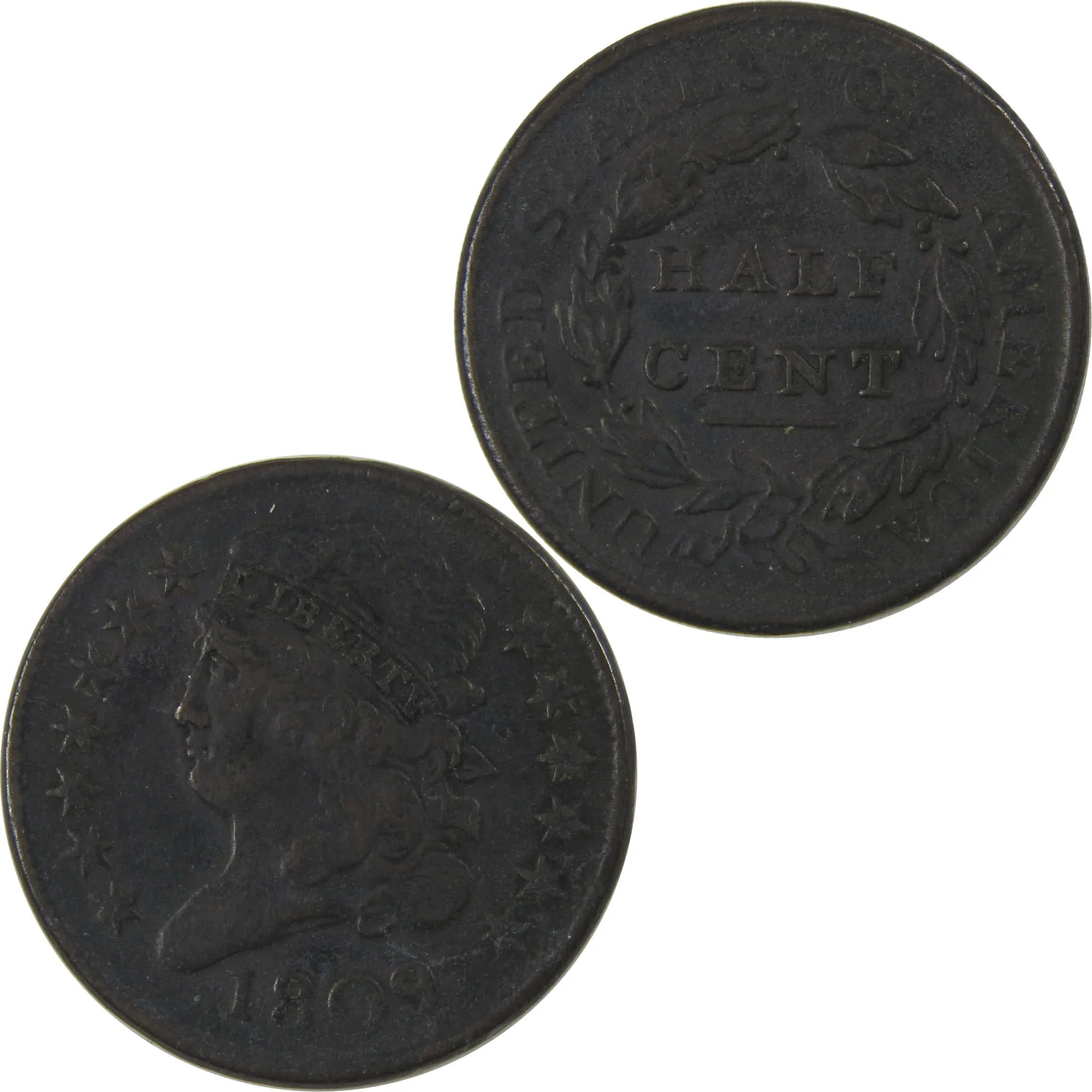 1809 Classic Head Half Cent VF Very Fine Copper SKU:I23838