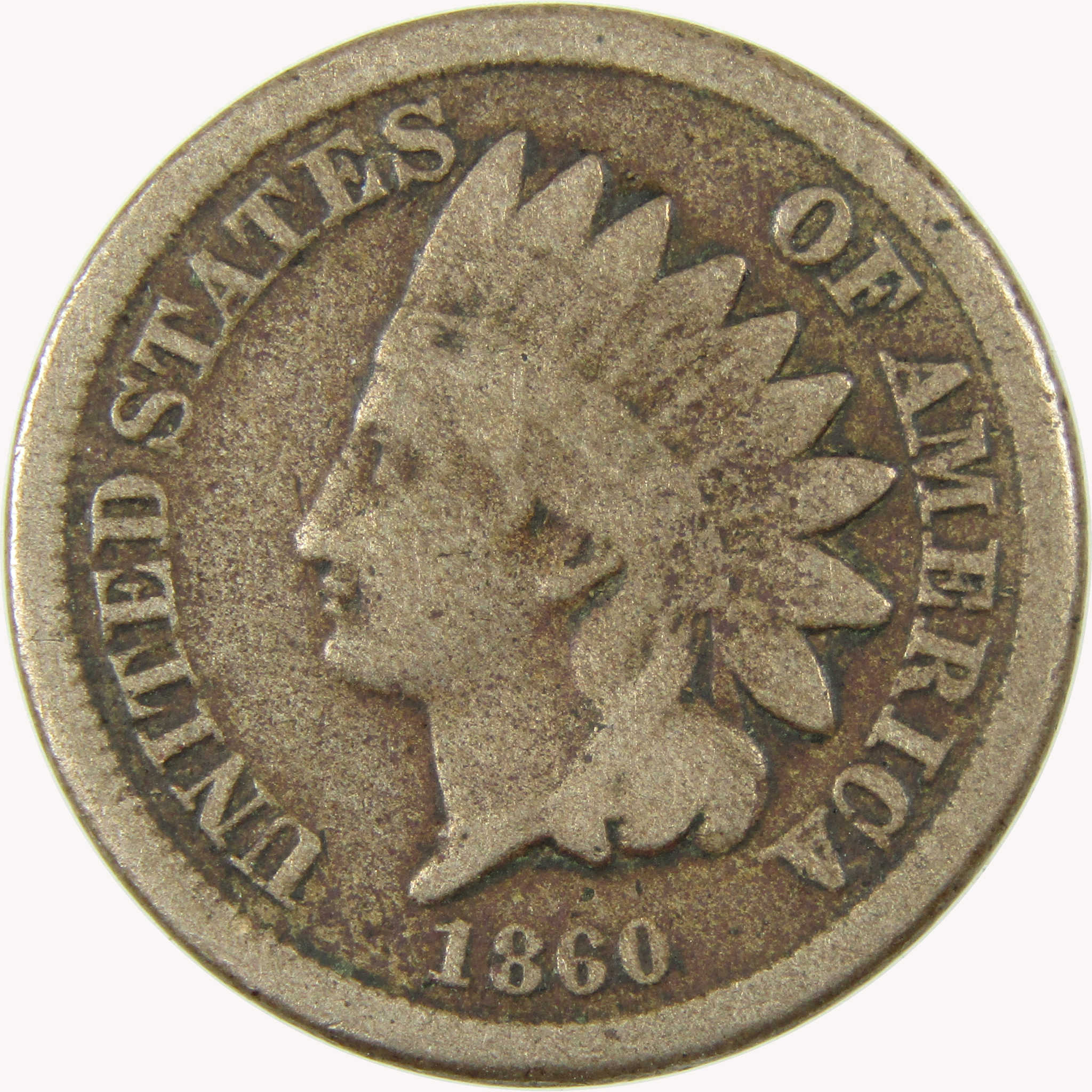 1860 Indian Head Cent G Good Penny 1c Coin SKU:CP1066