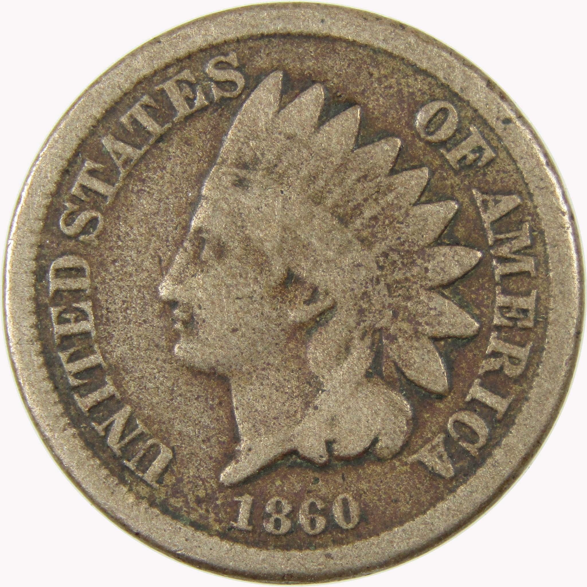 1860 Indian Head Cent G Good Penny 1c Coin SKU:CP1066