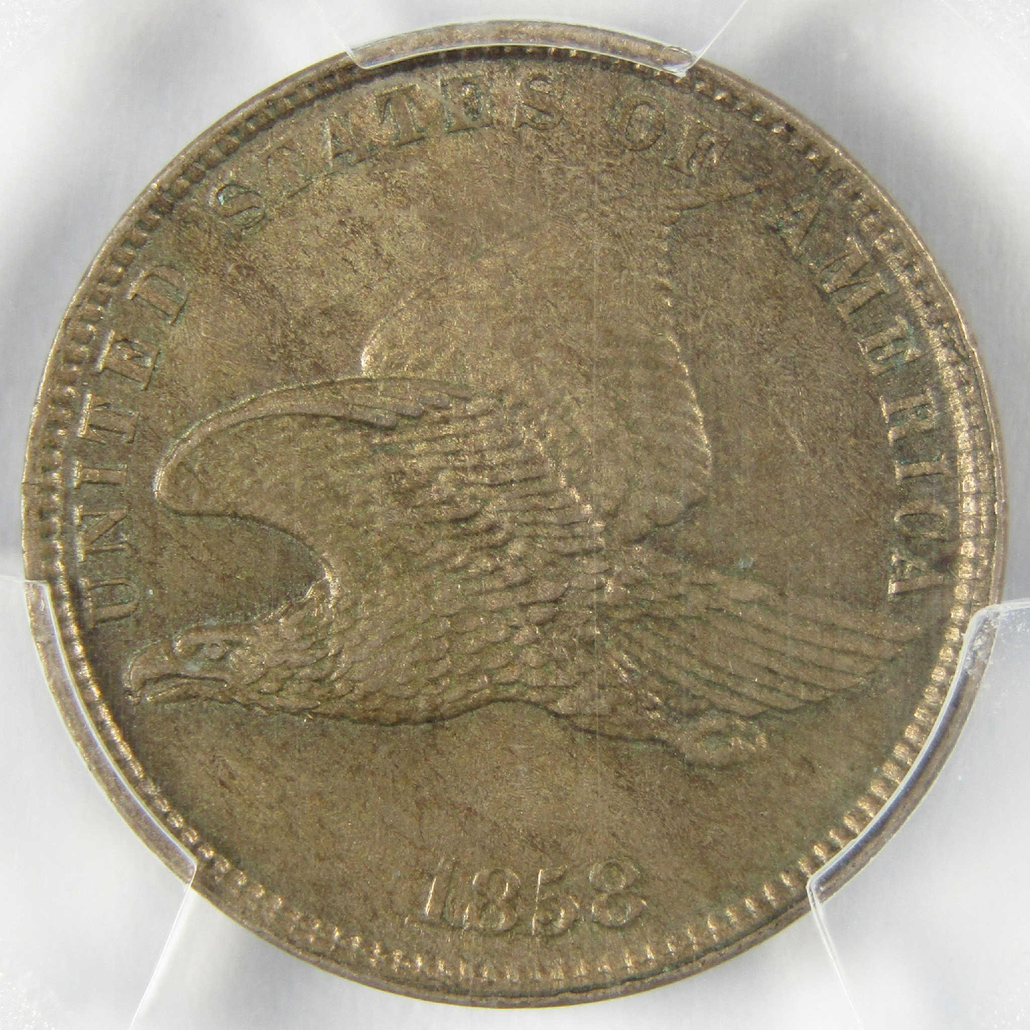 1858 Small Letters Flying Eagle Cent MS 62 PCGS CAC Penny 1c Coin
