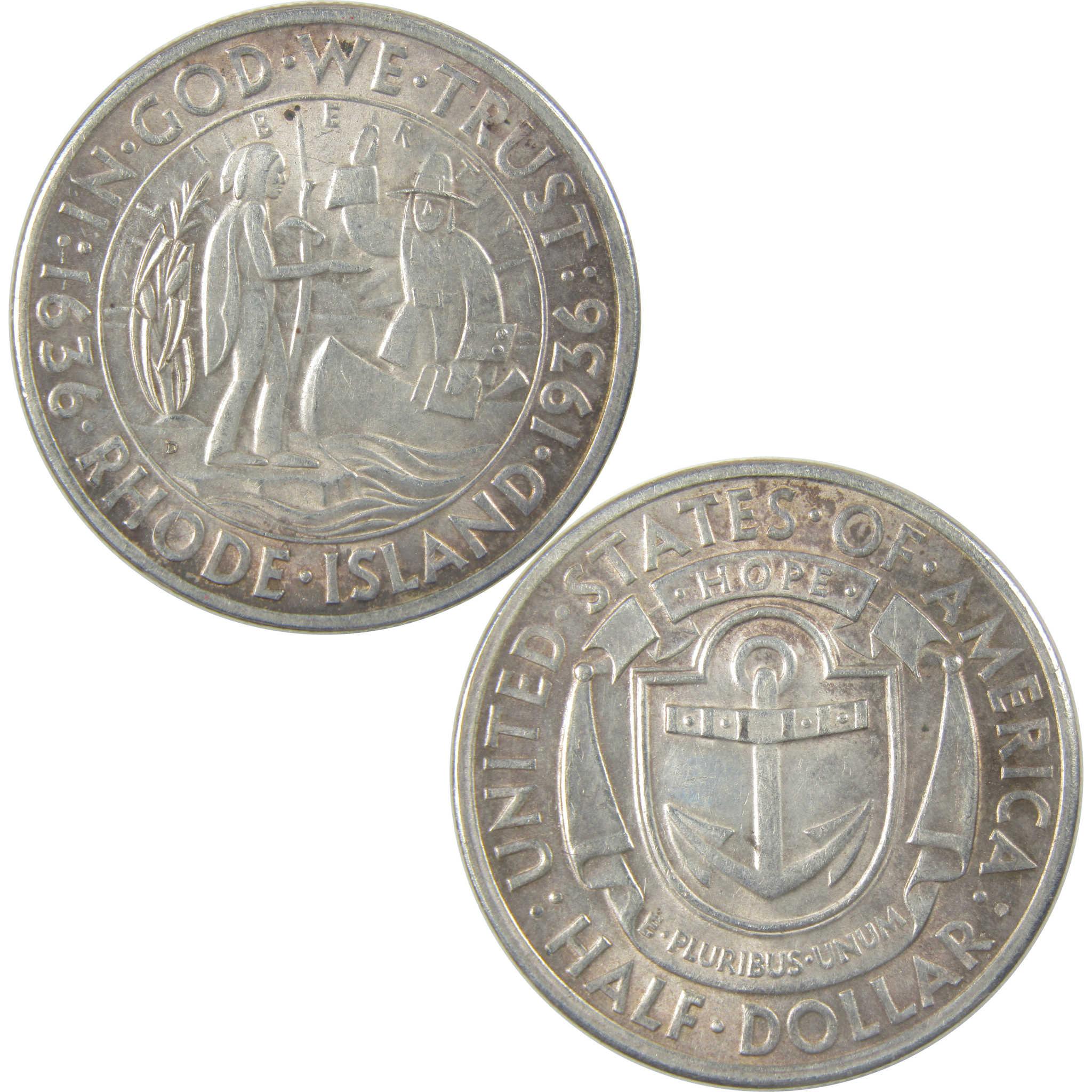 1936 D Providence Rhode Island Commemorative 50C About Uncirculated