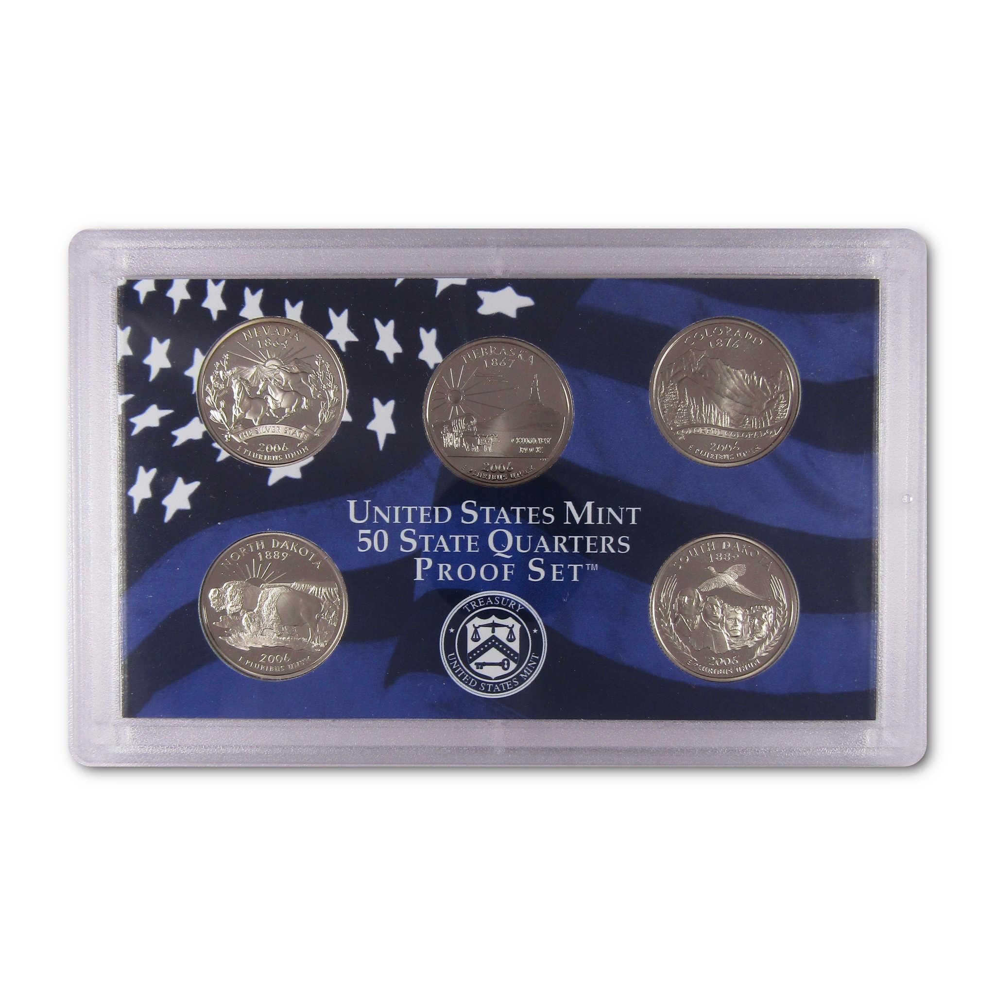 United States Mint 50 State Quarters Proof Set in protective case, collectible coins