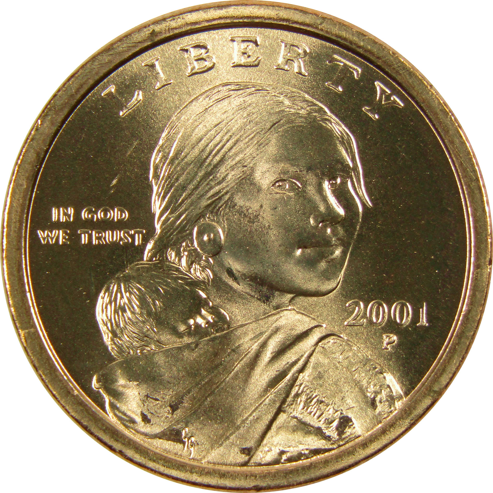 2001 P Sacagawea Native American Dollar BU Uncirculated 1 Coin