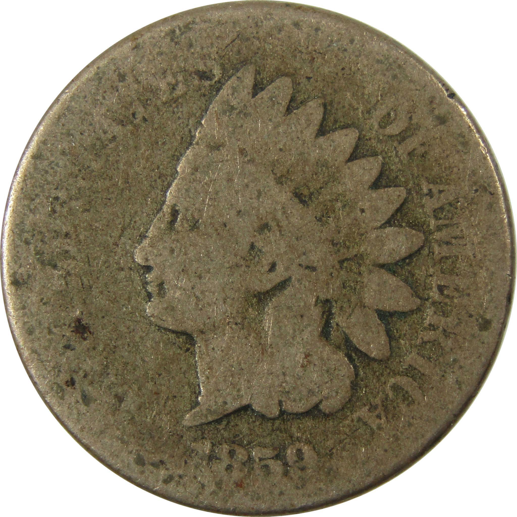 1859 Indian Head Cent AG About Good Penny 1c Coin SKU:CP1316