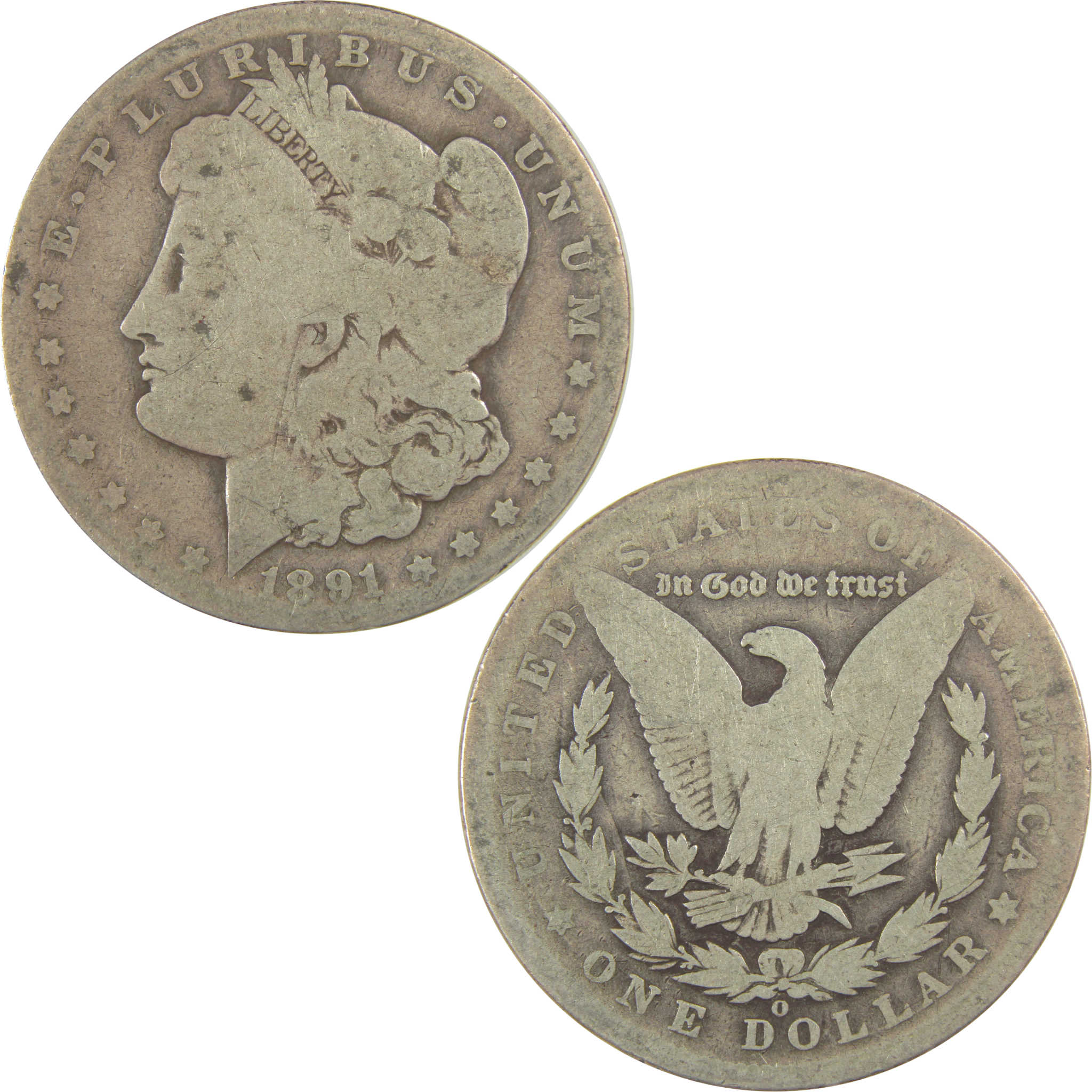 1891 O E on Reverse Morgan Dollar AG About Good Silver SKU:I19683 - Morgan coin - Morgan silver dollar - Morgan silver dollar for sale - Profile Coins & Collectibles