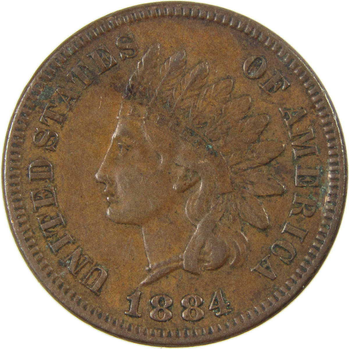 1884 Indian Head Cent XF EF Extremely Fine Penny 1c Coin Collectible