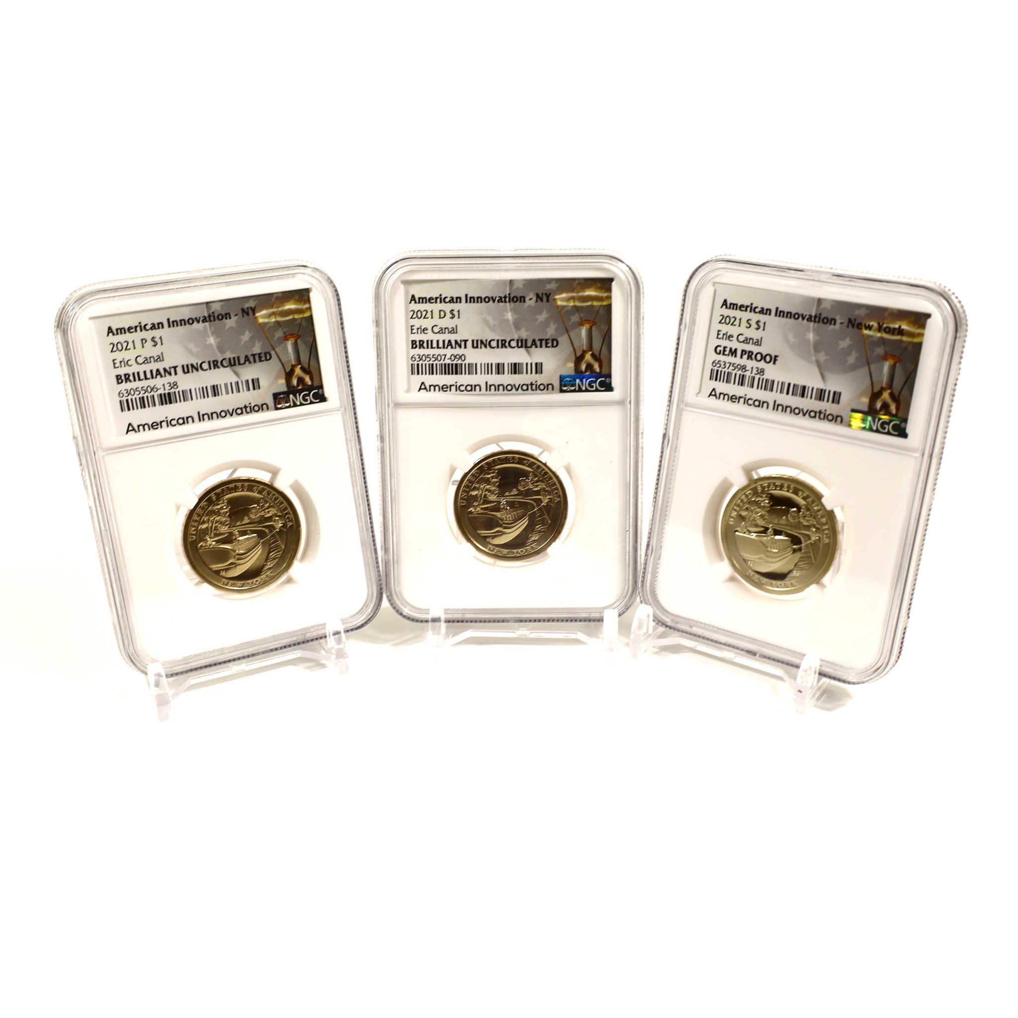 2021 NY Erie Canal Innovation Dollar 3 Coin PDS Set NGC SKU:CPC6621