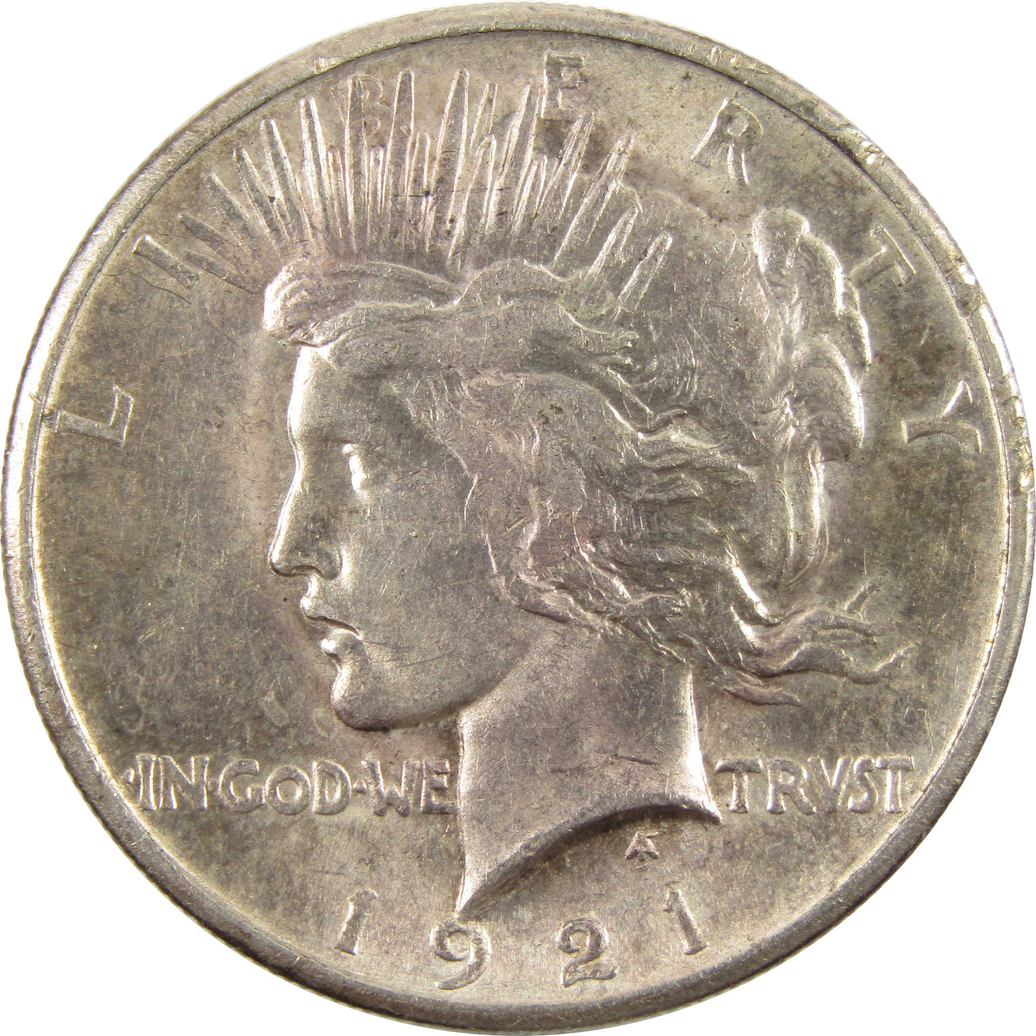 1921 High Relief Peace Dollar Borderline Unc 90% Silver $1 SKU:I11187