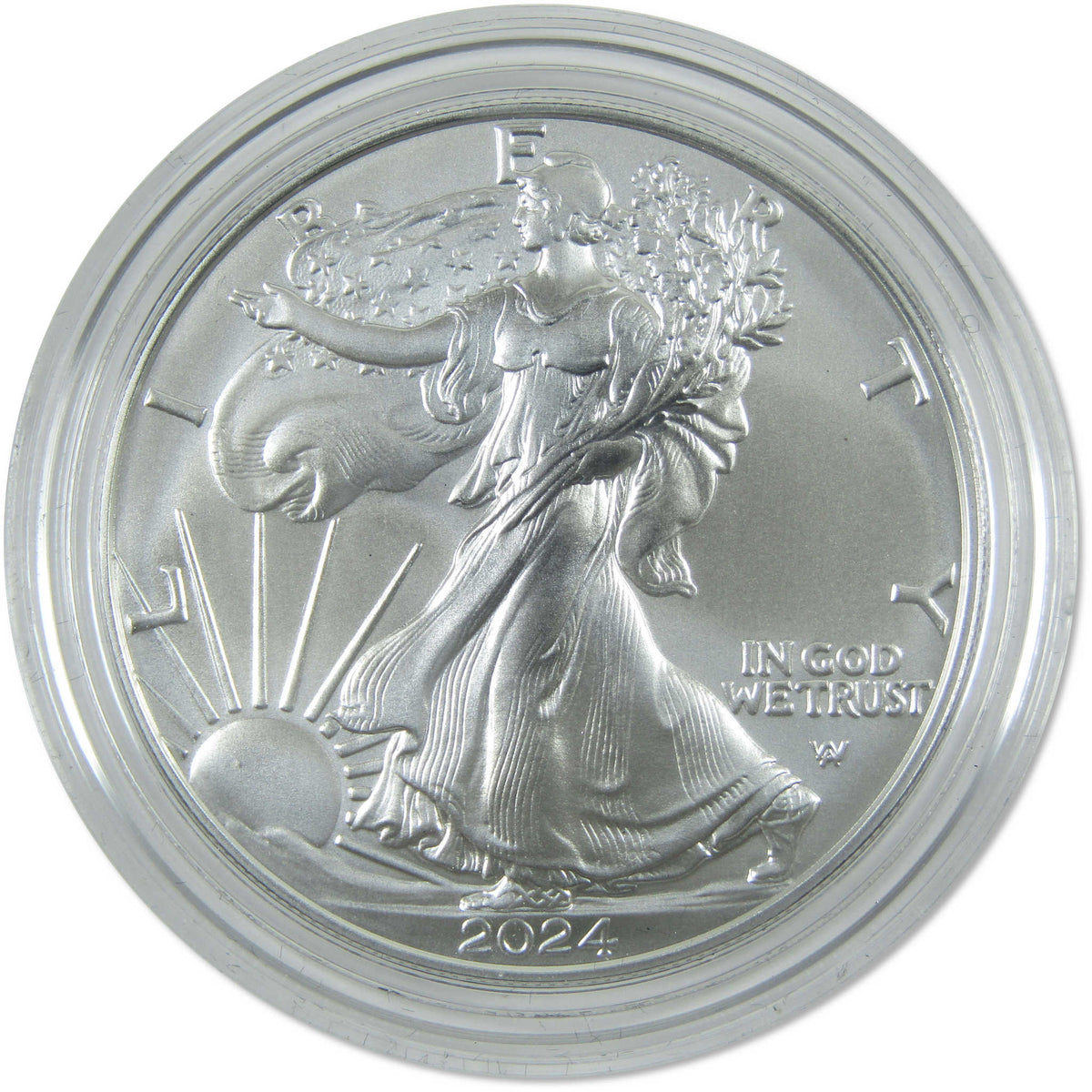 2024 W American Silver Eagle Uncirculated Burnished $1 Coin OGP COA