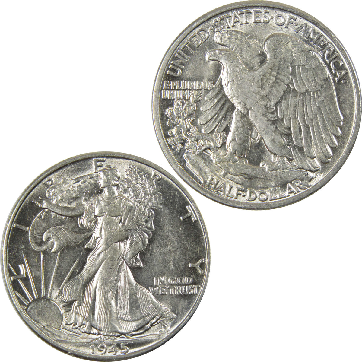 1945 Liberty Walking Silver 50c Borderline Uncirculated SKU:I28647
