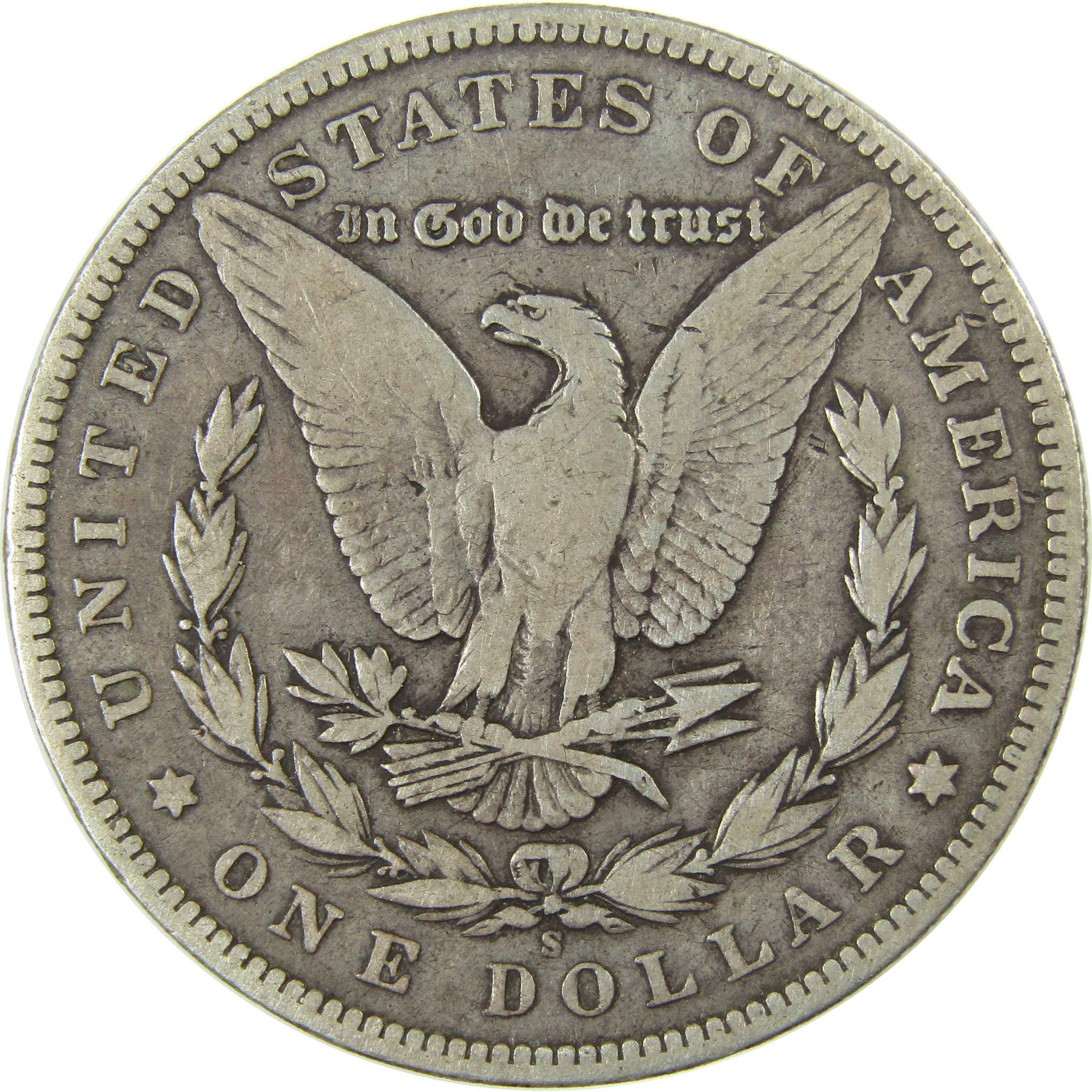 1896 S Morgan Silver Dollar F Fine Details $1 Coin SKU:I27815 - Morgan coin - Morgan silver dollar - Morgan silver dollar for sale - Profile Coins & Collectibles