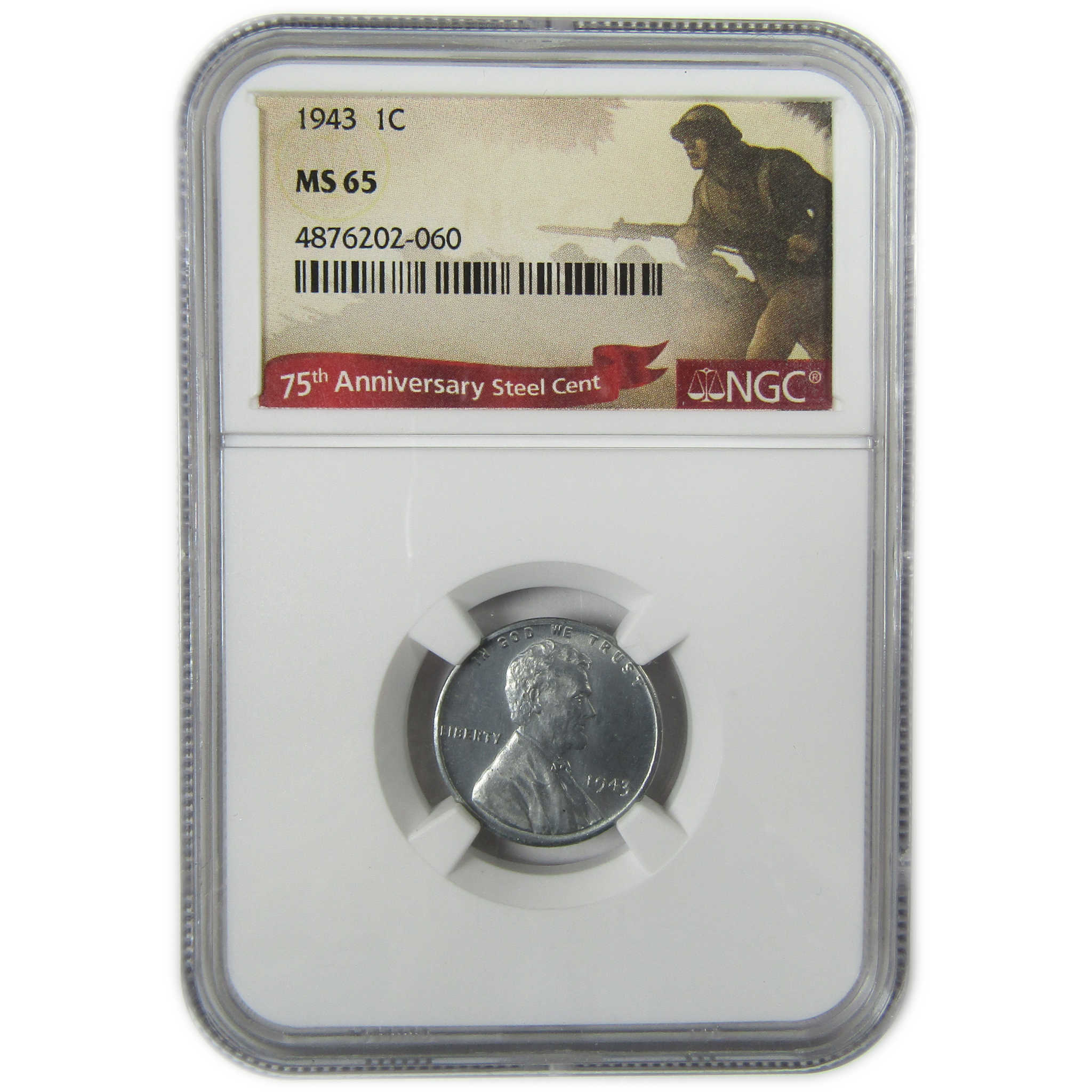 1943 Lincoln Wheat Steel Cent MS 65 NGC 75th Anniversary SKU:CP1573