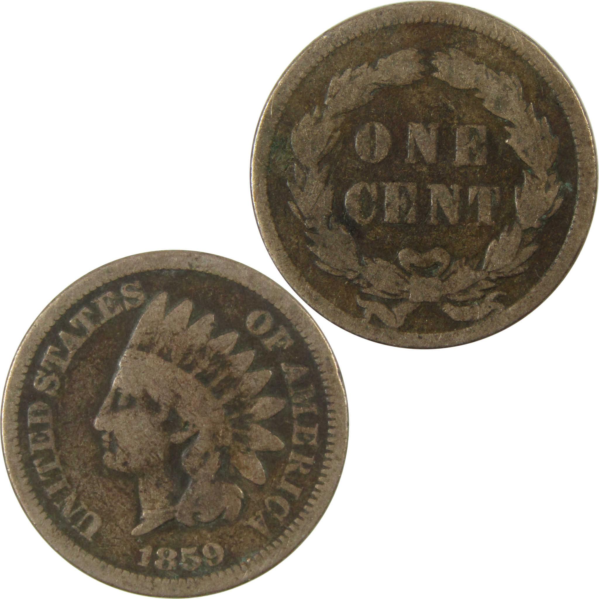 1859 Indian Head Cent G Good Penny 1c Coin SKU:CP1296