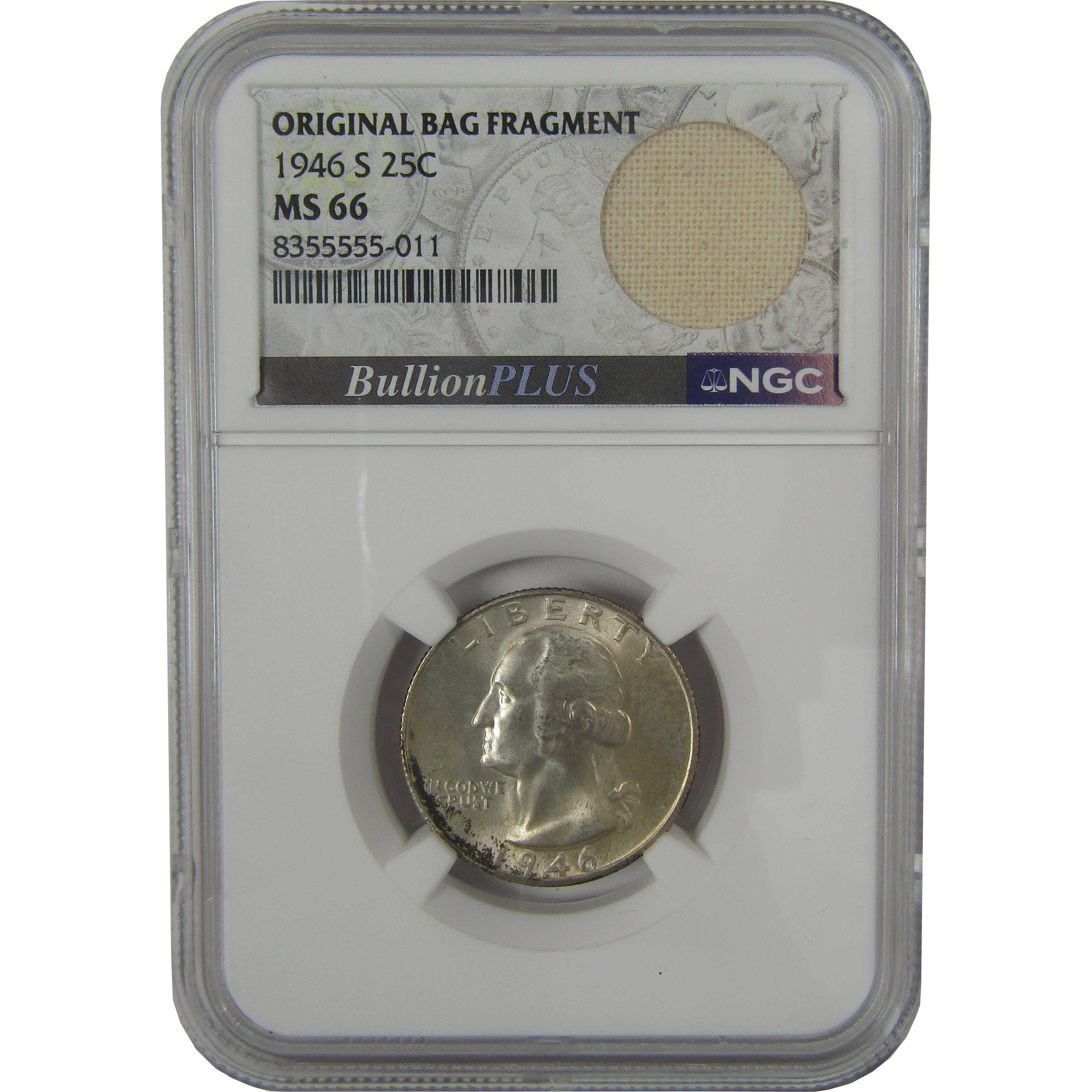 1946 S Washington Quarter MS 66 NGC Original Bag Fragment SKU:I22615