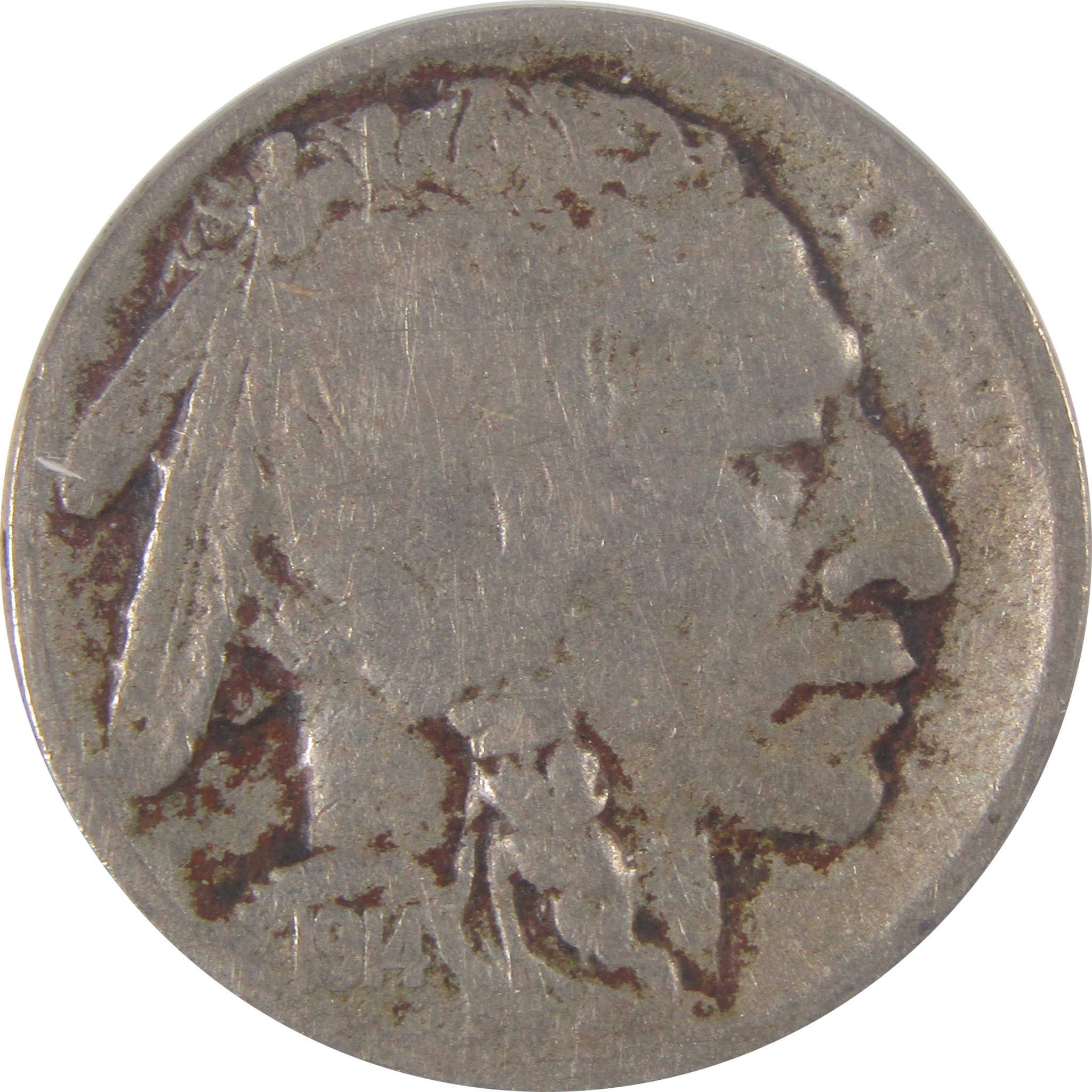 1914 S Indian Head Buffalo Nickel F 12 ANACS 5c Coin SKU:I17505