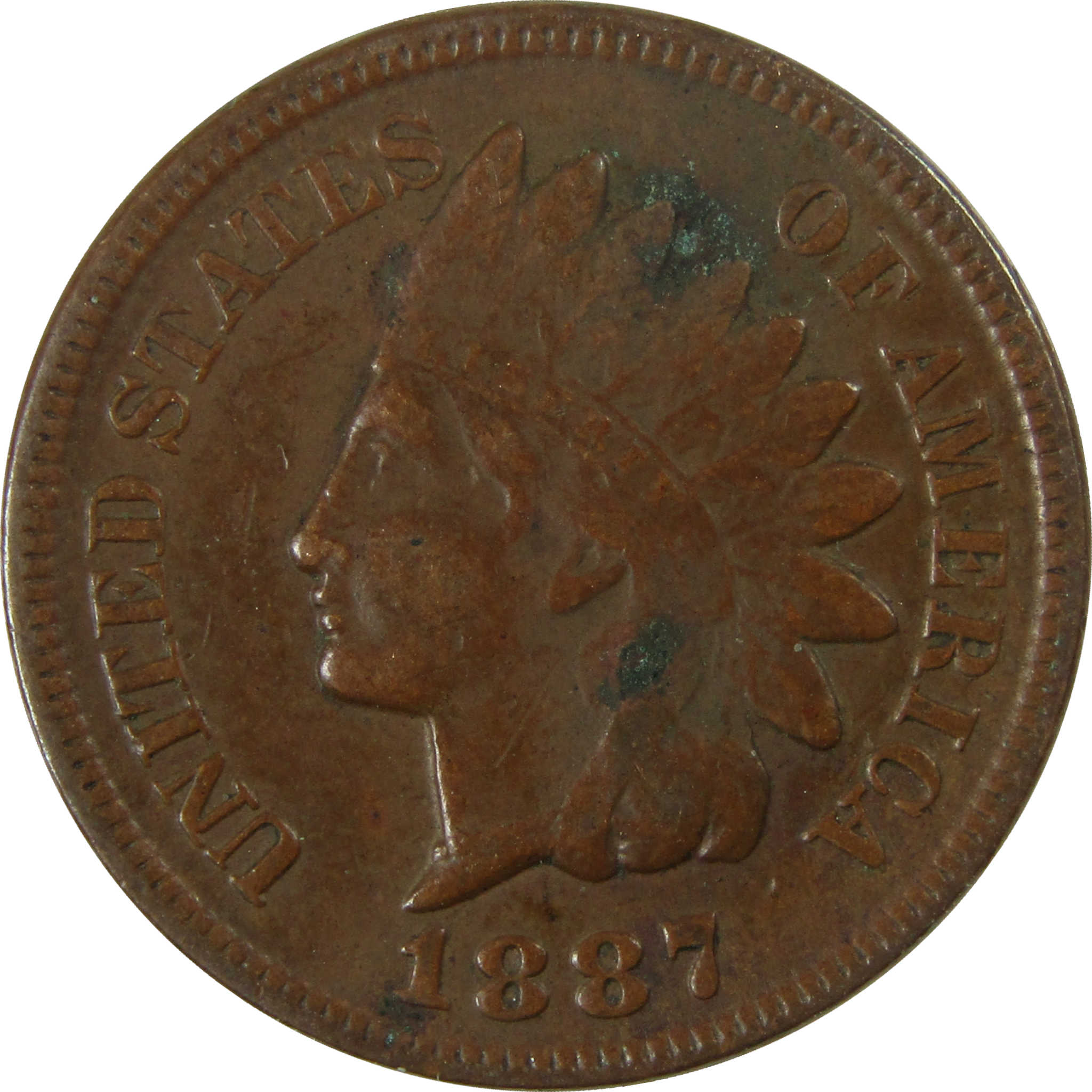 1887 Indian Head Cent VF Very Fine Penny 1c Coin SKU:I26929