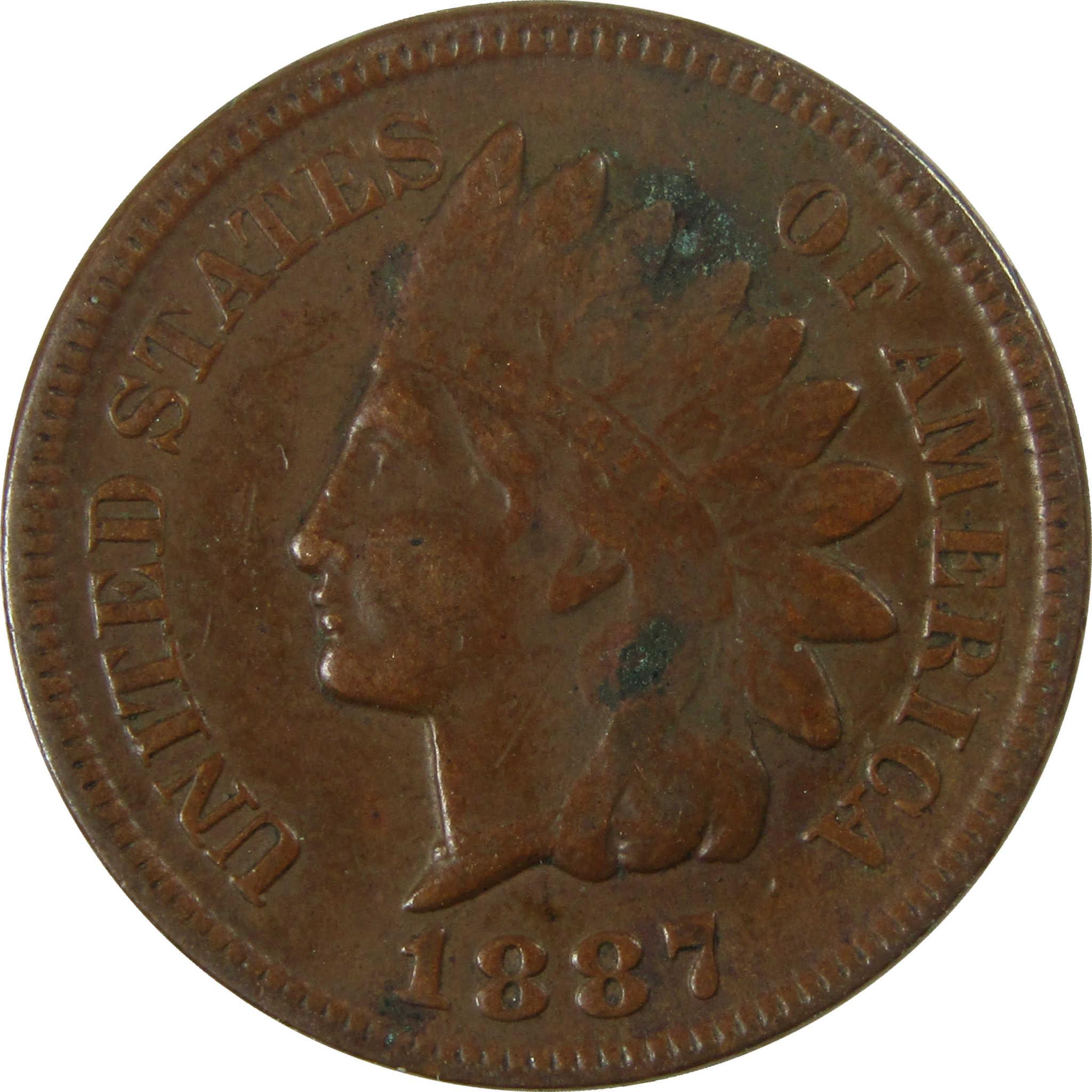 1887 Indian Head Cent VF Very Fine Penny 1c Coin SKU:I26929