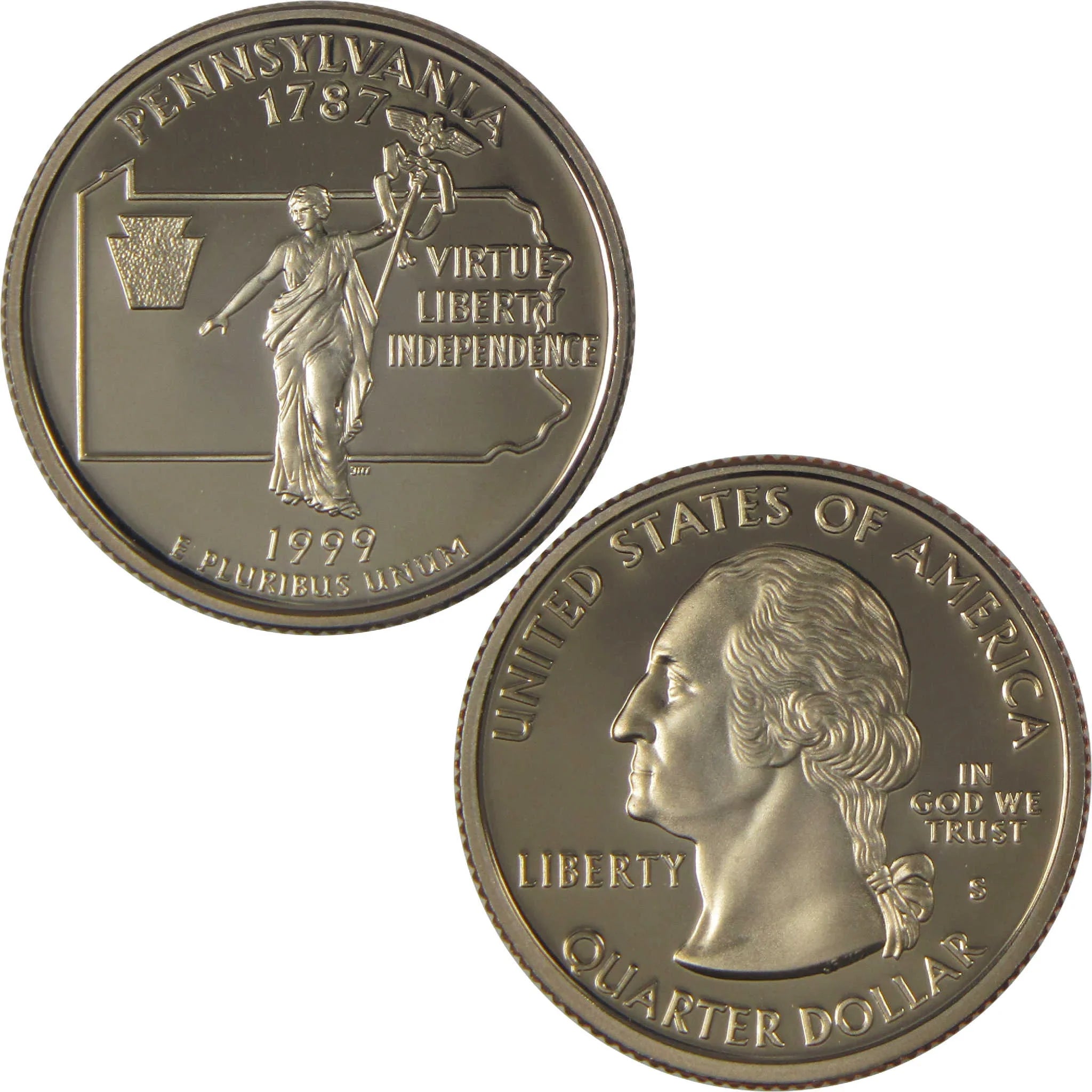 1999 S Pennsylvania State Quarter Choice Proof Clad 25c Coin