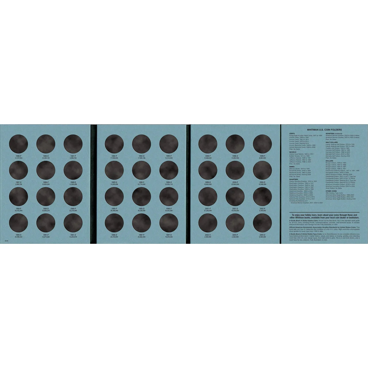 Whitman Kennedy Half Dollar Coin Folder Collection #2 1986-2003