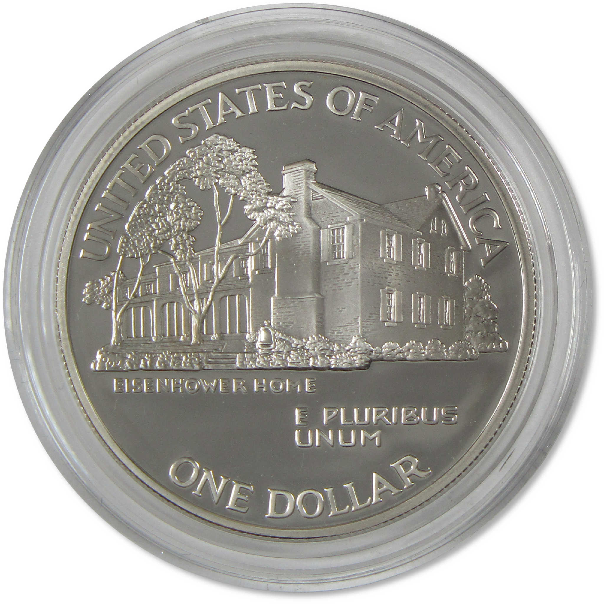 1990 P Eisenhower Centennial Commemorative Silver Dollar Proof OGP COA