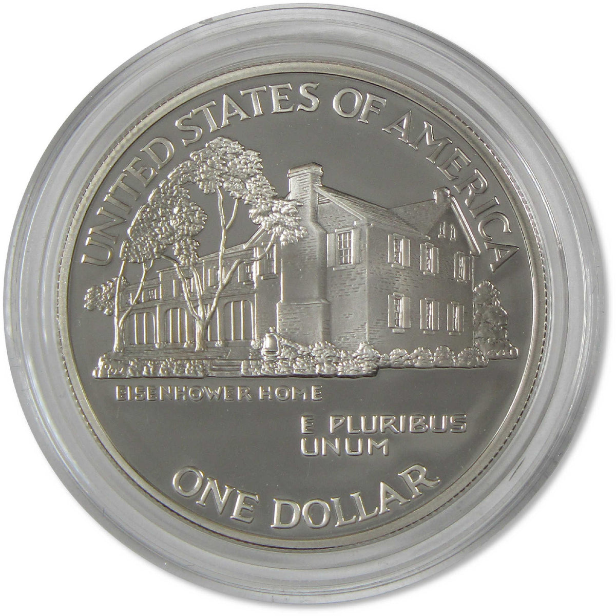 1990 P Eisenhower Centennial Commemorative Silver Dollar Proof OGP COA
