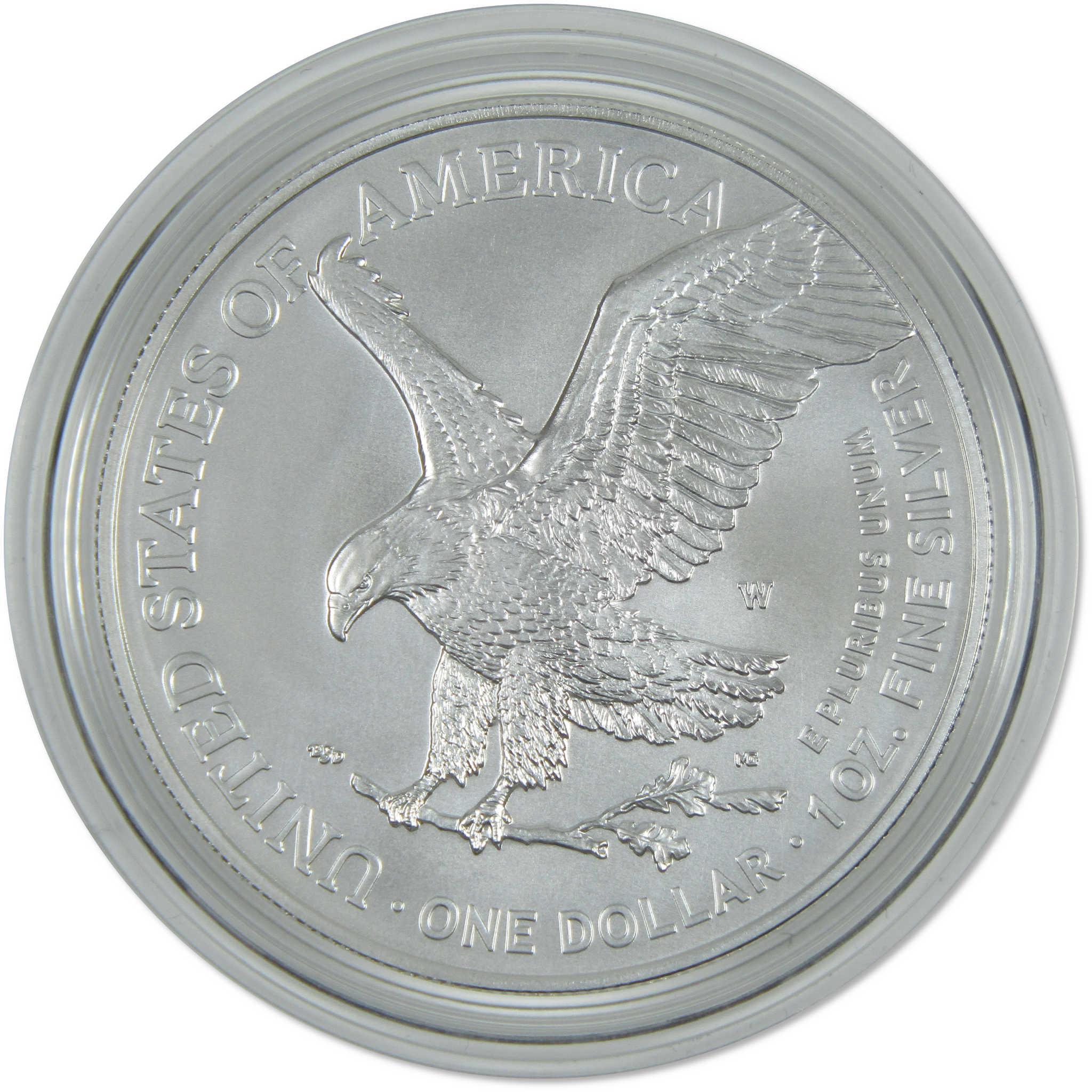2022 W American Silver Eagle Uncirculated Bullion Burnished OGP COA