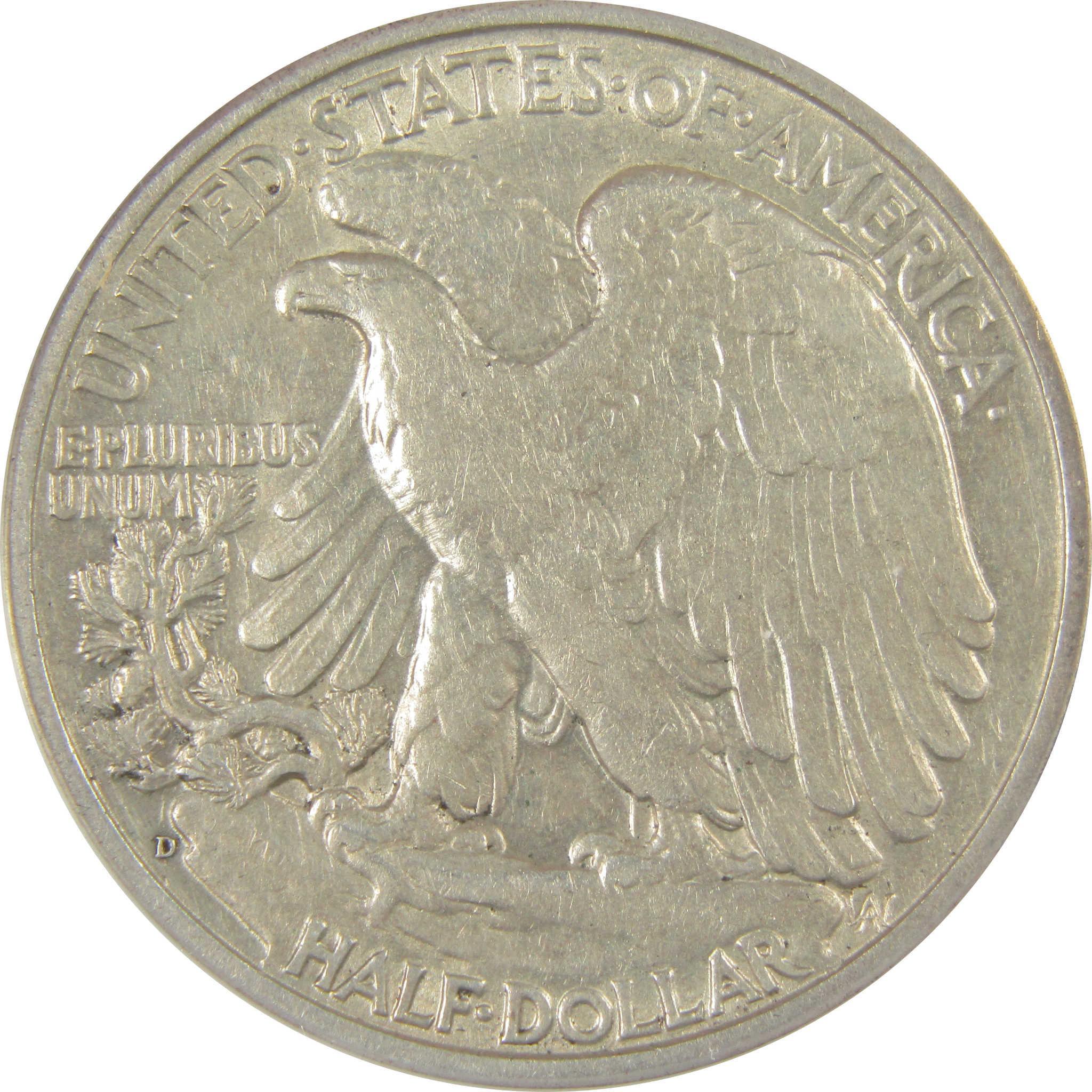 1938 D Liberty Walking Half Dollar EF 45 ANACS Silver SKU:I20175