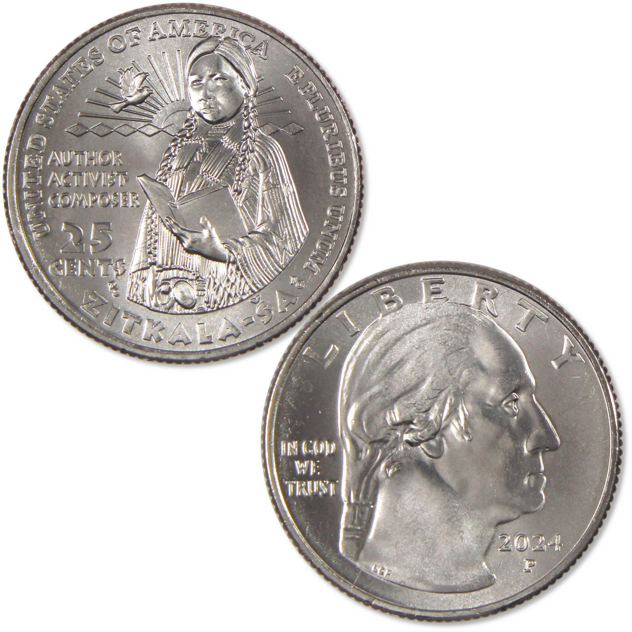 2024 P Zitkala-Sa American Women Quarter Uncirculated Clad 25c Coin
