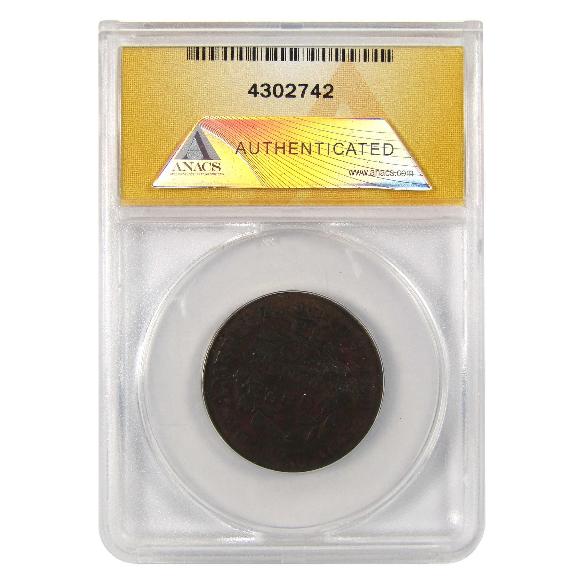 1800 80/79 Draped Bust Large Cent VF 20 Details ANACS Penny SKU:I9432