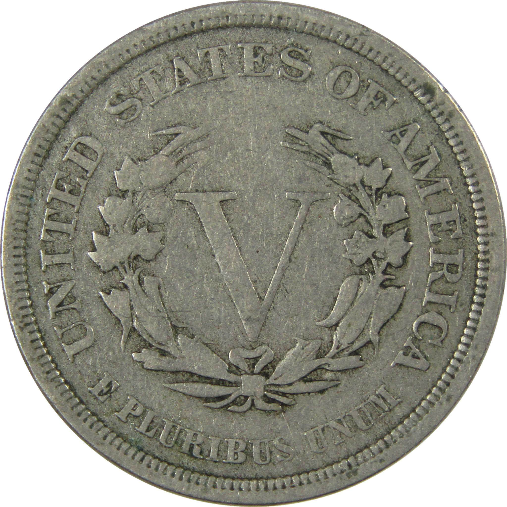 1883 No Cents Liberty Head V Nickel F Fine 5c Coin SKU:I26948