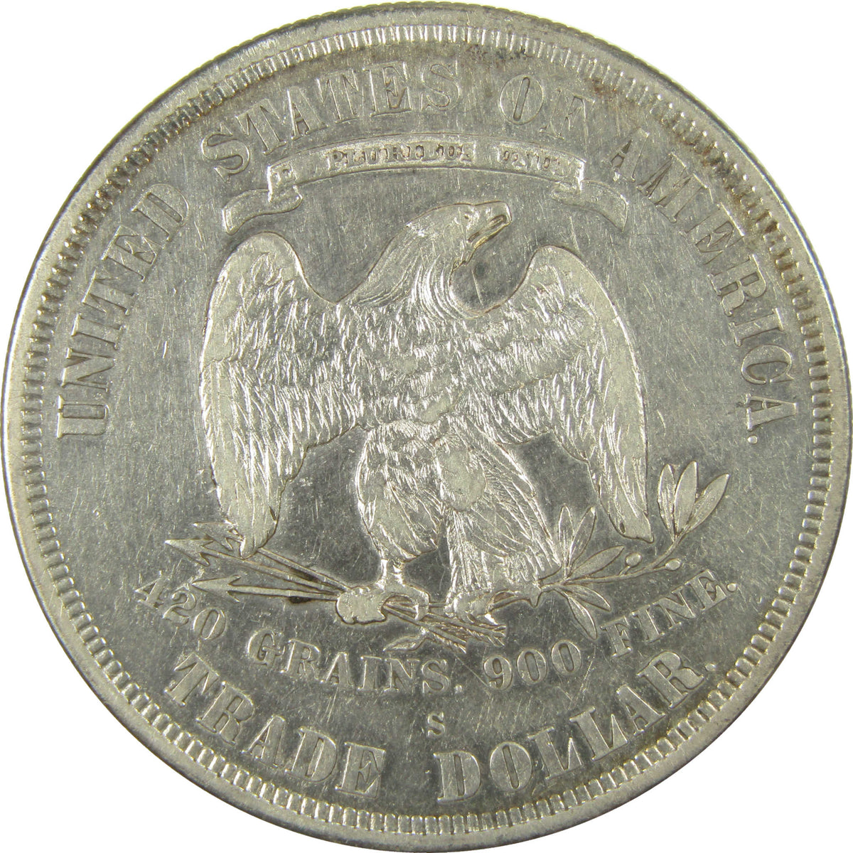 1877 S Trade Silver Dollar VF Very Fine Details $1 Coin SKU:CP1779