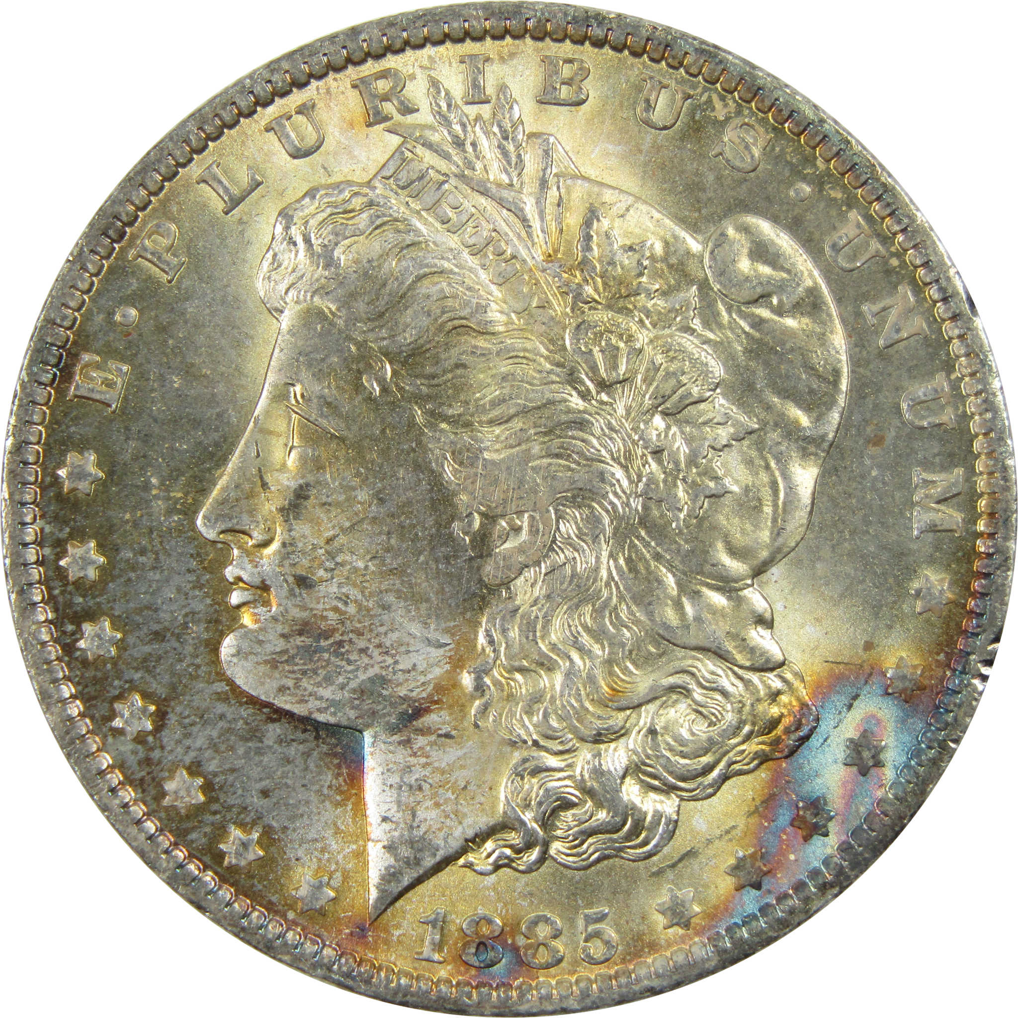 1885 O Morgan Dollar BU Choice Uncirculated Silver $1 Toned SKU:I13433