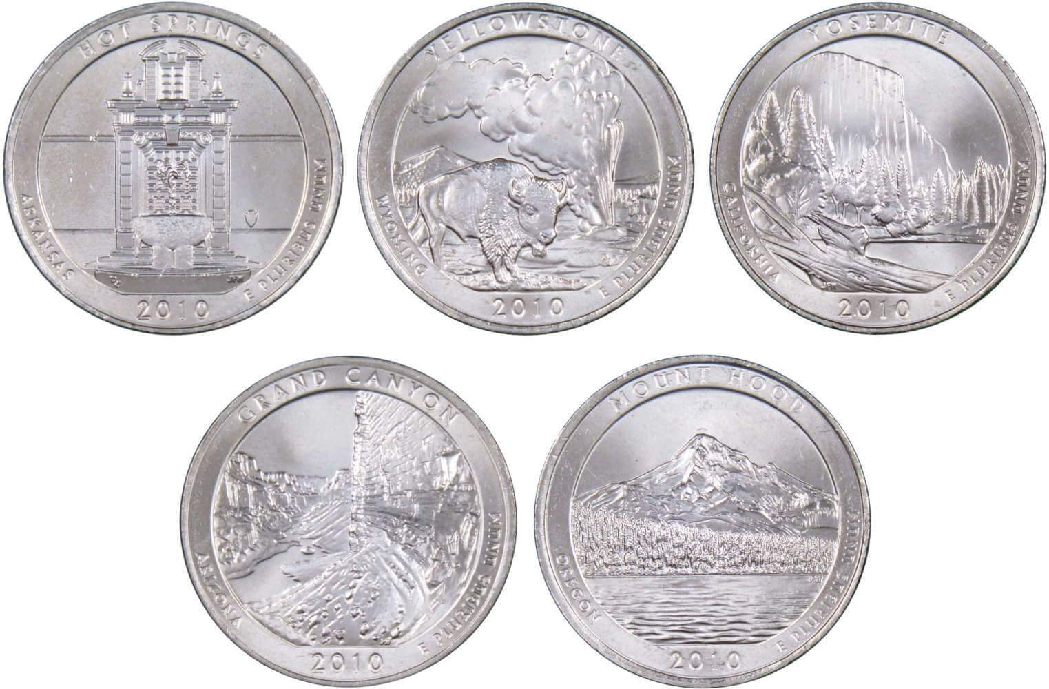2010 D Quarter 5 Coin Set Clad Uncirculated Mint State 25c Collectible