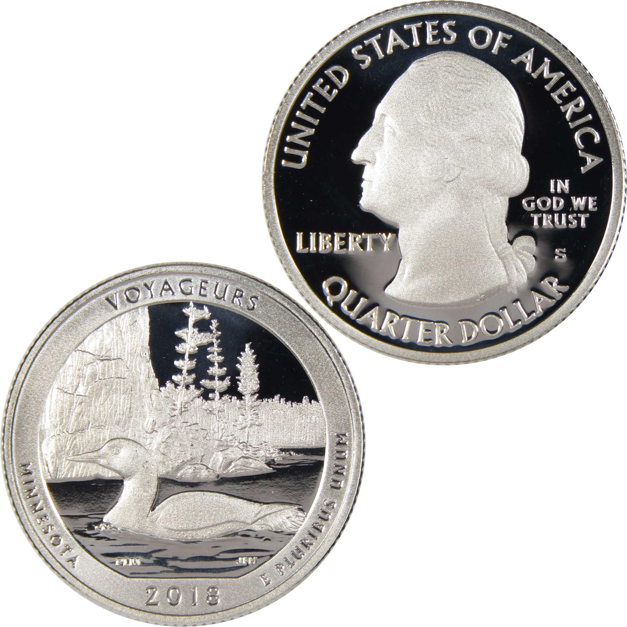 2018 Voyageurs National Park Minnesota quarter dollar collectible coin, proof condition