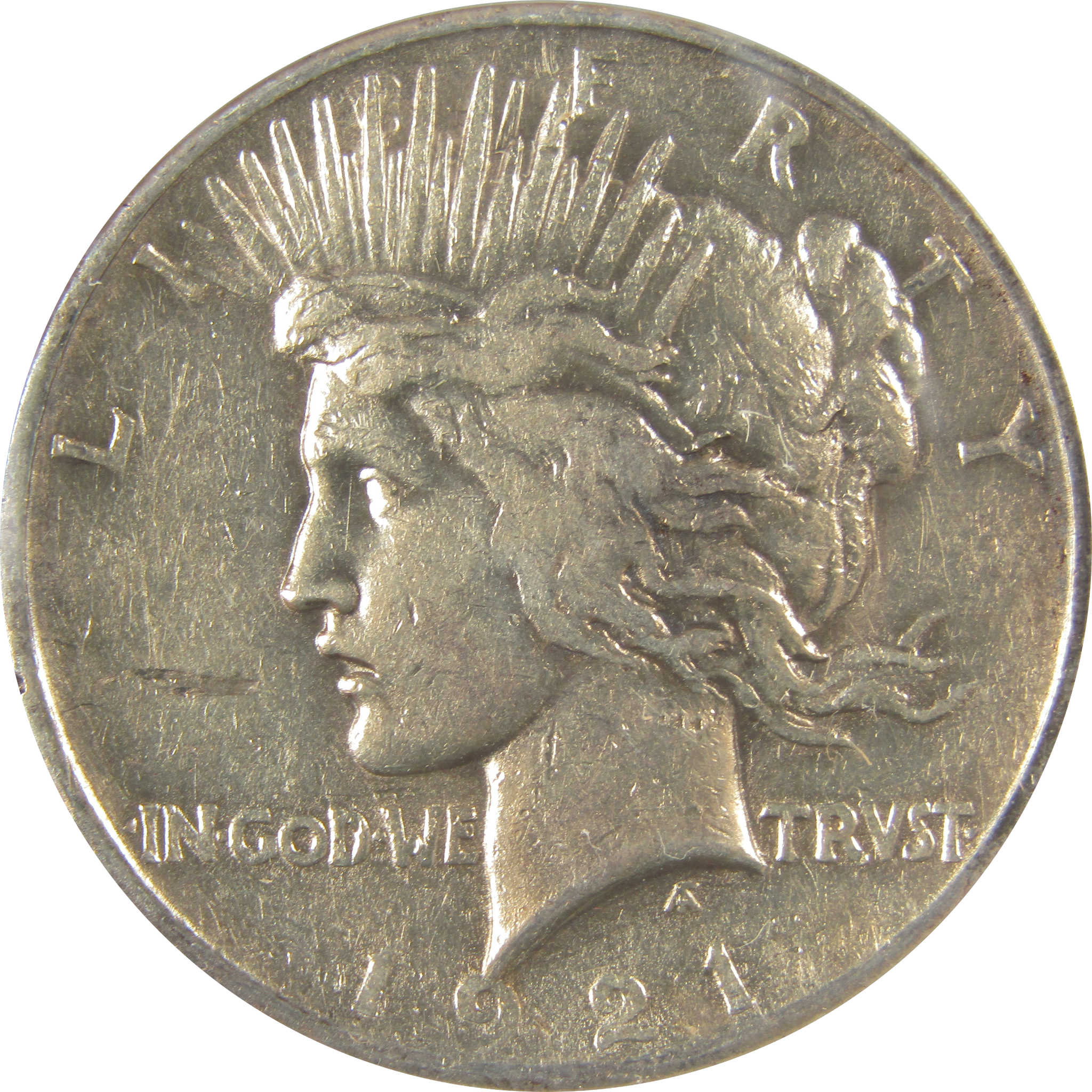 1921 High Relief Peace Dollar EF 45 Details ANACS Silver SKU:I21372