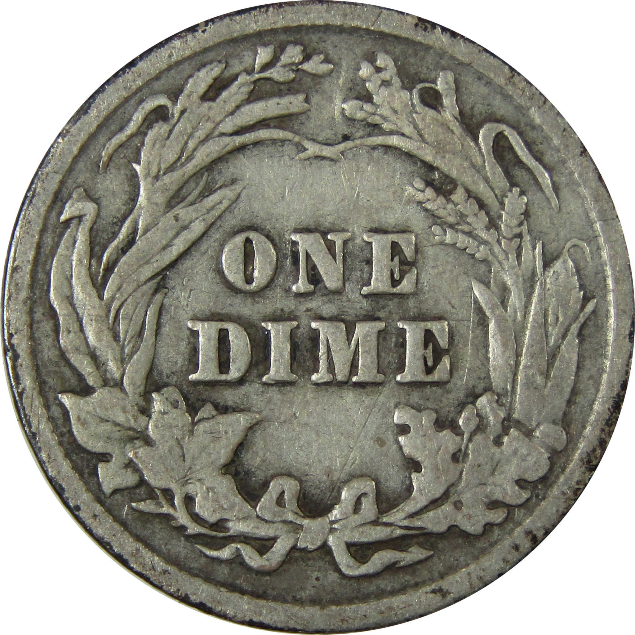 1906 Barber Silver Dime F Fine Details 10c Coin Collectible SKU:CP972