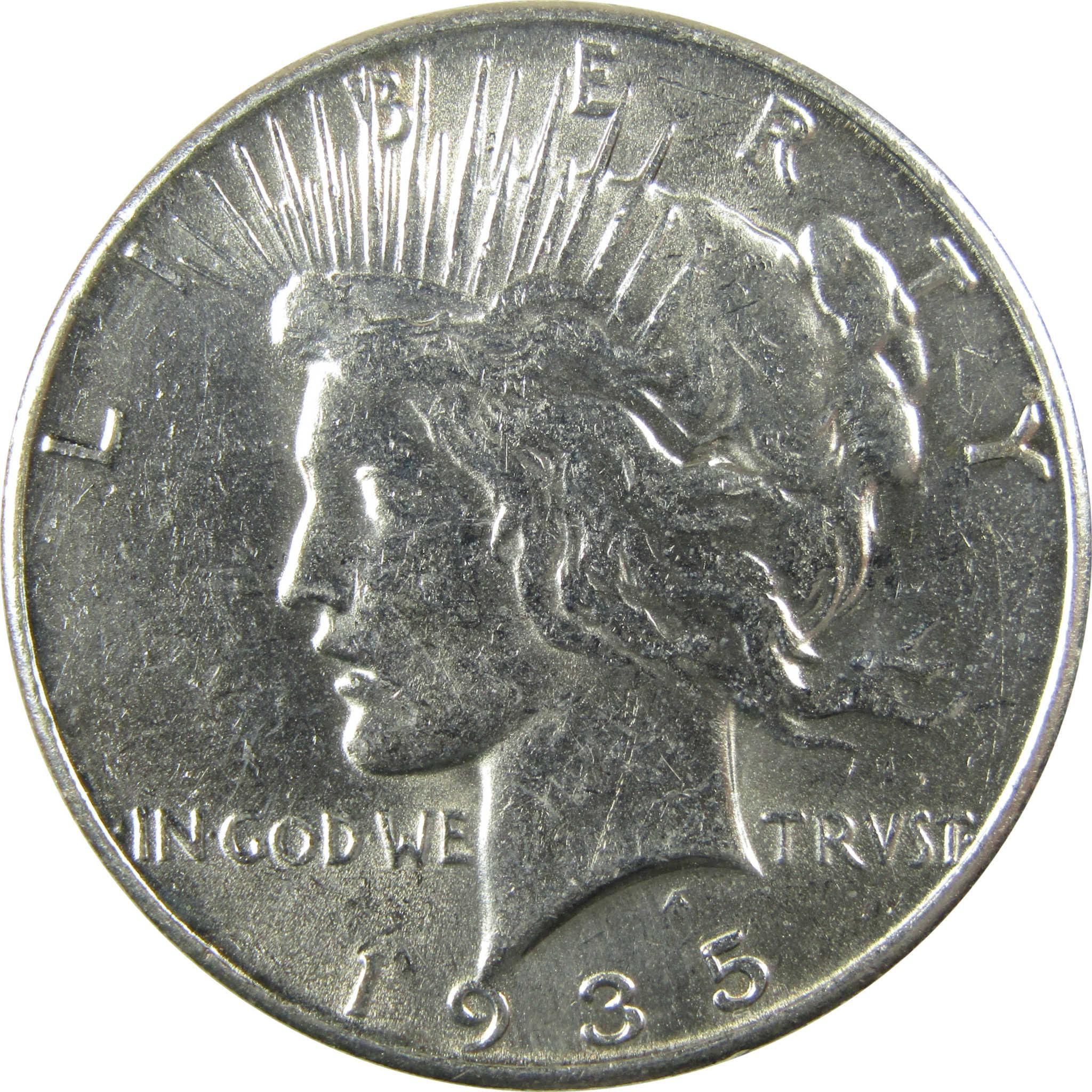 1935 Peace Silver Dollar AU About Uncirculated $1 Coin SKU:I24771