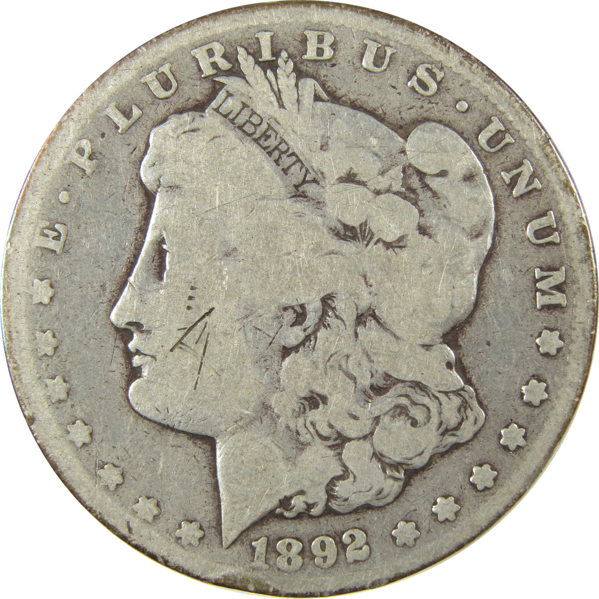 1892 CC Morgan Silver Dollar VG Very Good Details $1 Coin SKU:CP1583 - Morgan coin - Morgan silver dollar - Morgan silver dollar for sale - Profile Coins & Collectibles