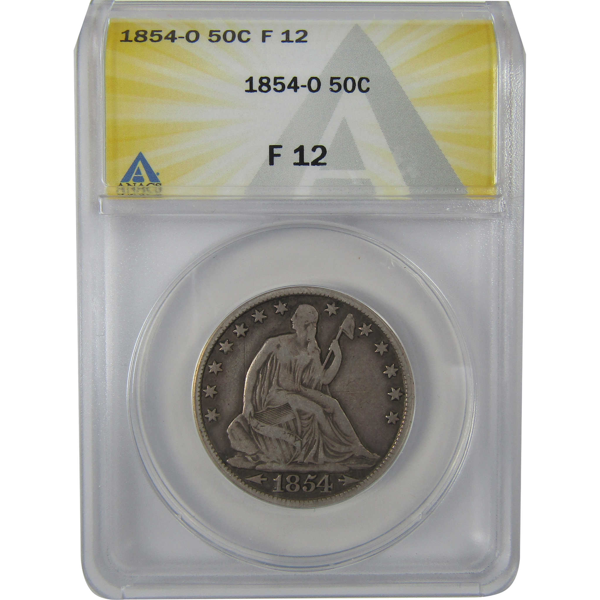 1854 O Seated Liberty Half Dollar F 12 ANACS Silver SKU:I23660