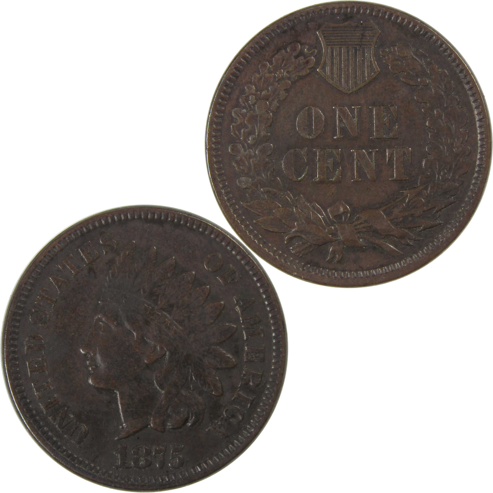 1875 Indian Head Cent VF Very Fine Penny 1c Coin SKU:I23280