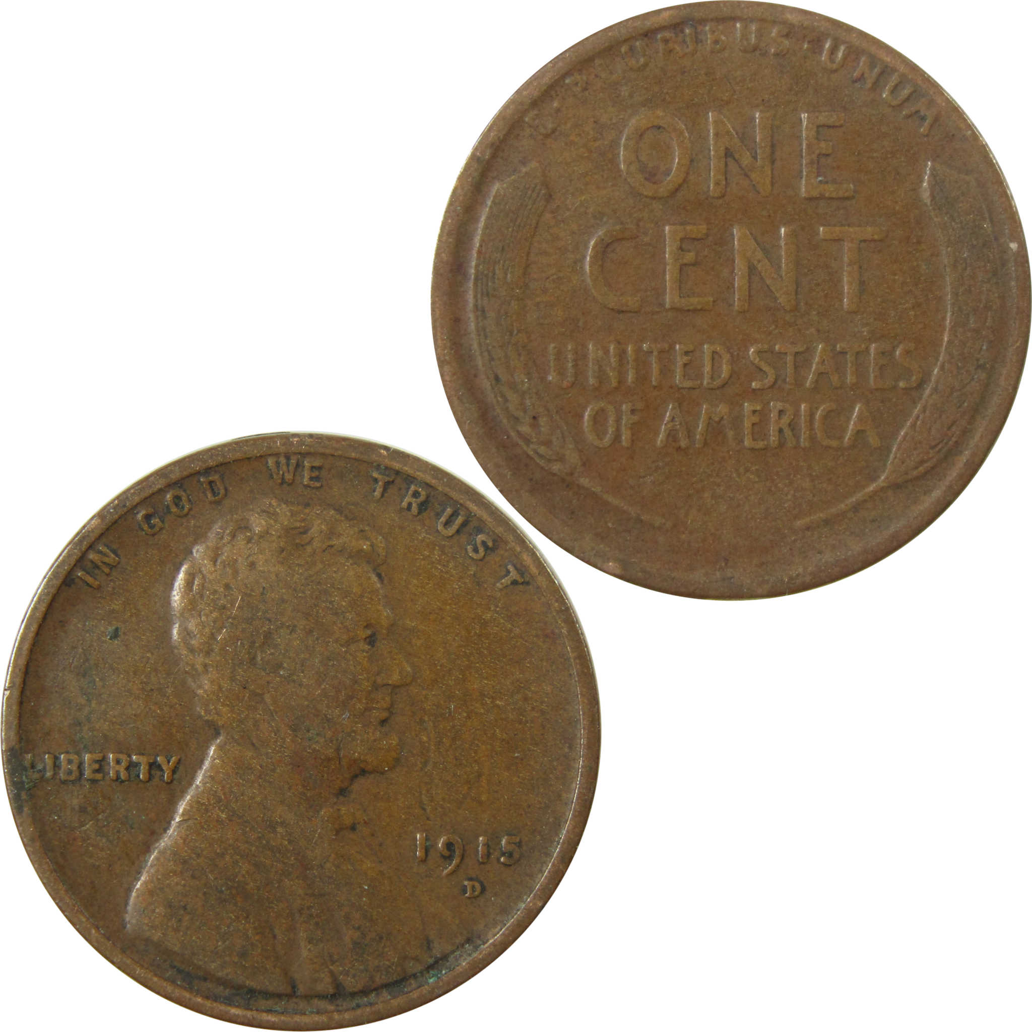 1915 D Lincoln Wheat Cent VG Very Good Penny 1c Coin SKU:I26835