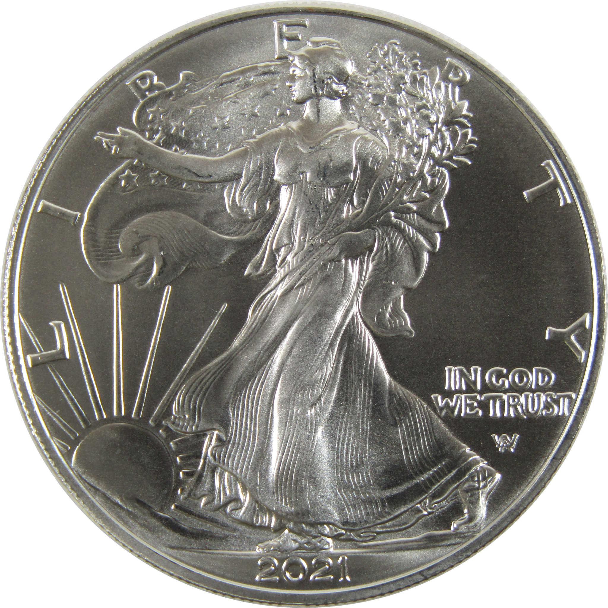 2021 Type 2 American Eagle BU Uncirculated 1 oz .999 Silver $1 Coin