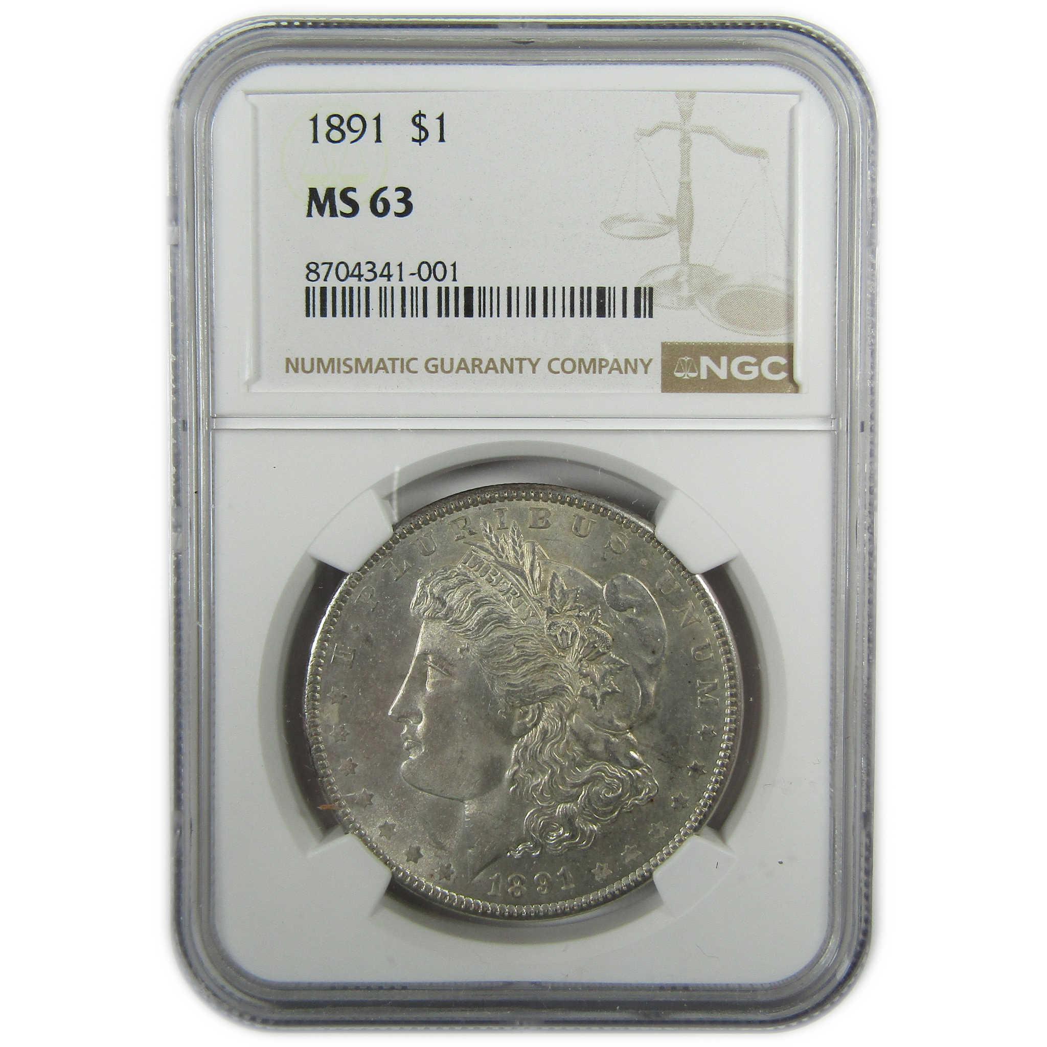 1891 Morgan Silver Dollar MS 63 NGC Uncirculated $1 Coin SKU:I27521 - Morgan coin - Morgan silver dollar - Morgan silver dollar for sale - Profile Coins & Collectibles